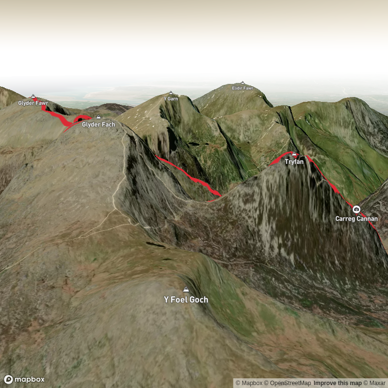 Tryfan and the Glyders via Y Gribin