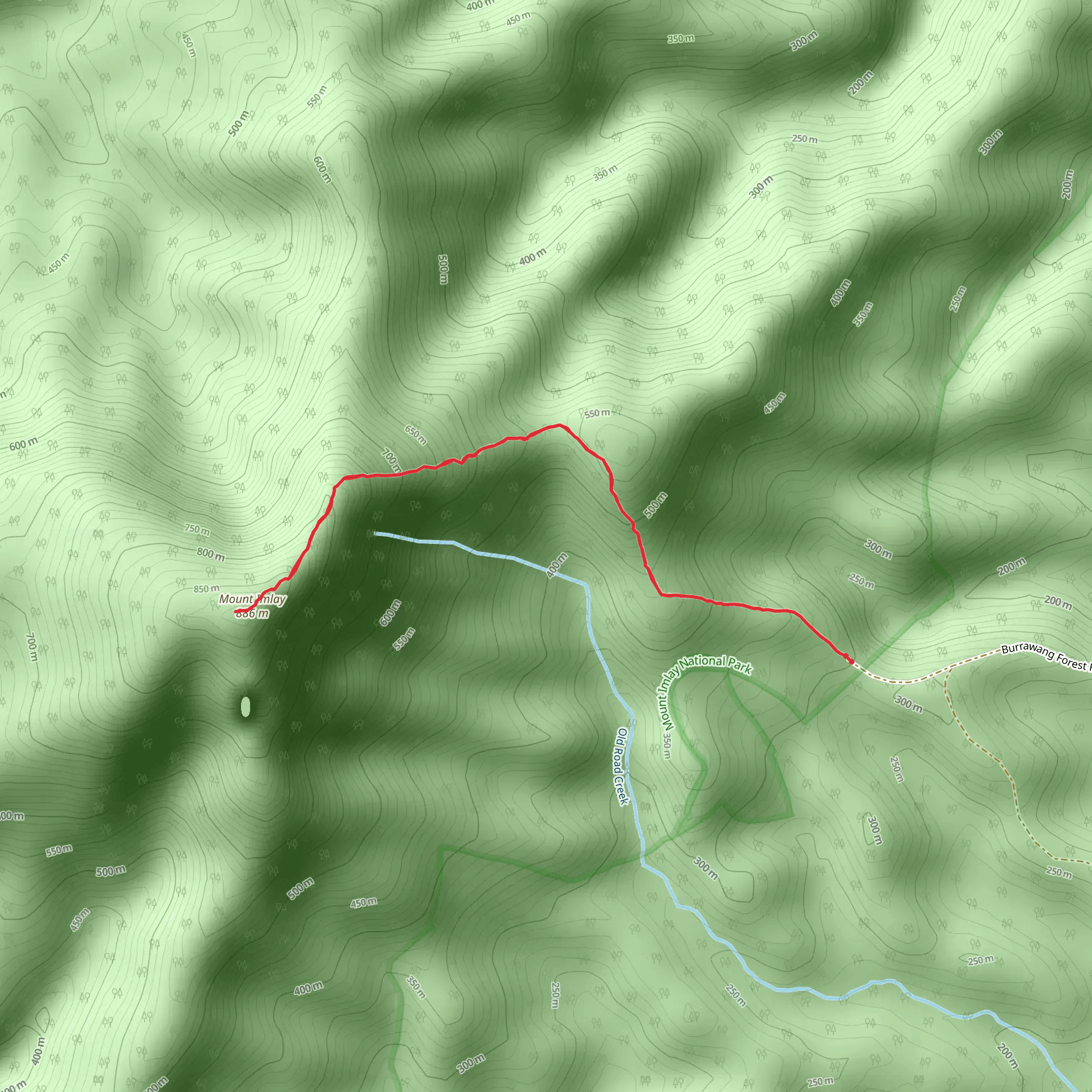 Mount Imlay – Balawan Summit Track mobile static map