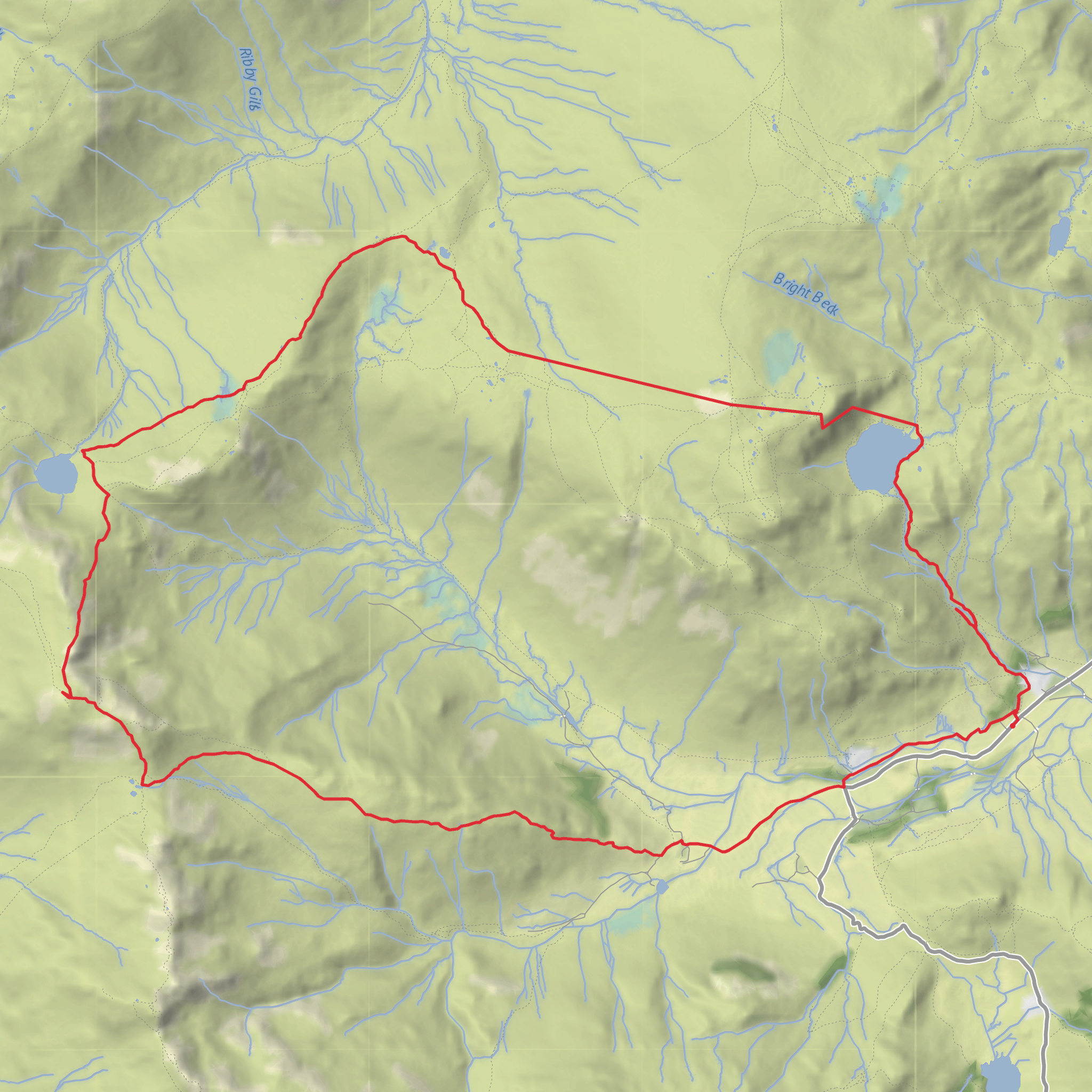 Jack's Rake and Bowfell mobile static map
