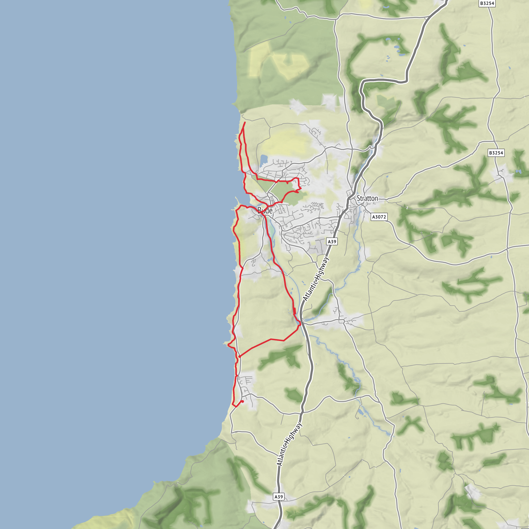 Hike from Widemouth Bay Circular mobile static map