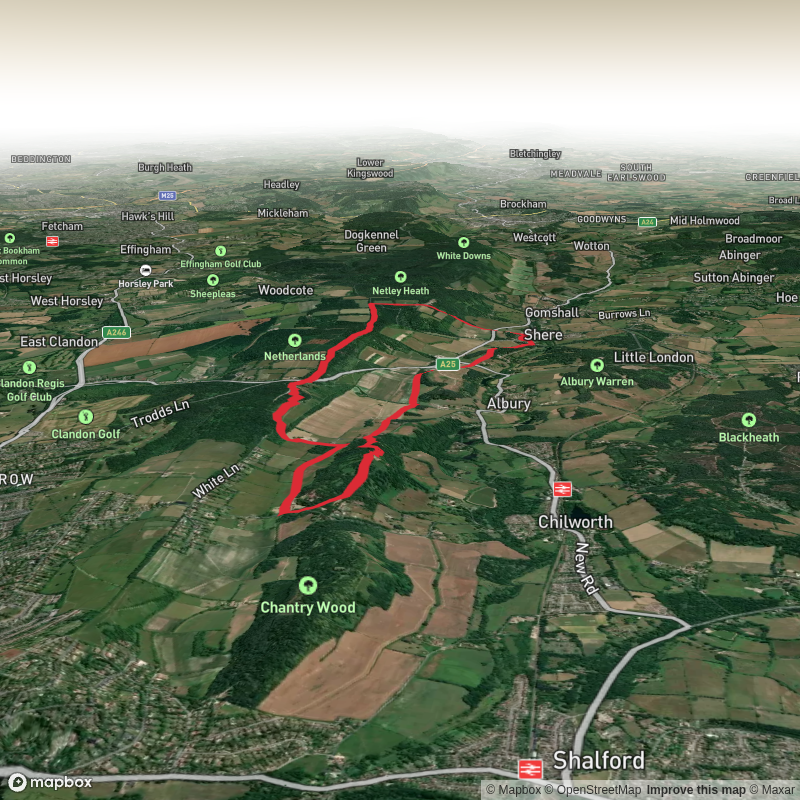 Circular walk from Newlads Corner including Shere and St Martha's Church