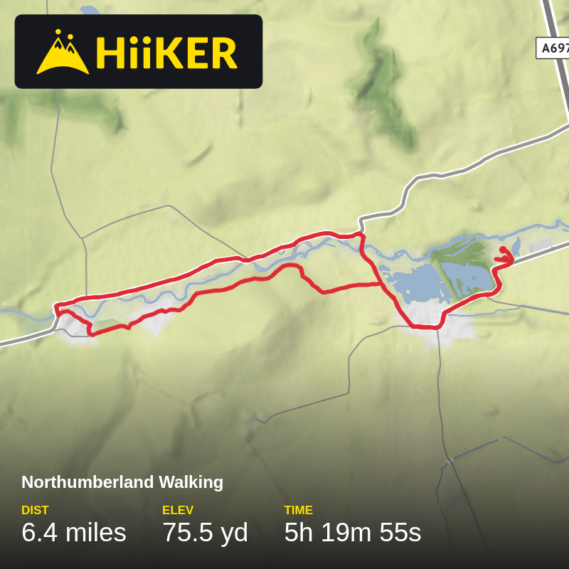 A map preview of the recording Northumberland Walking.