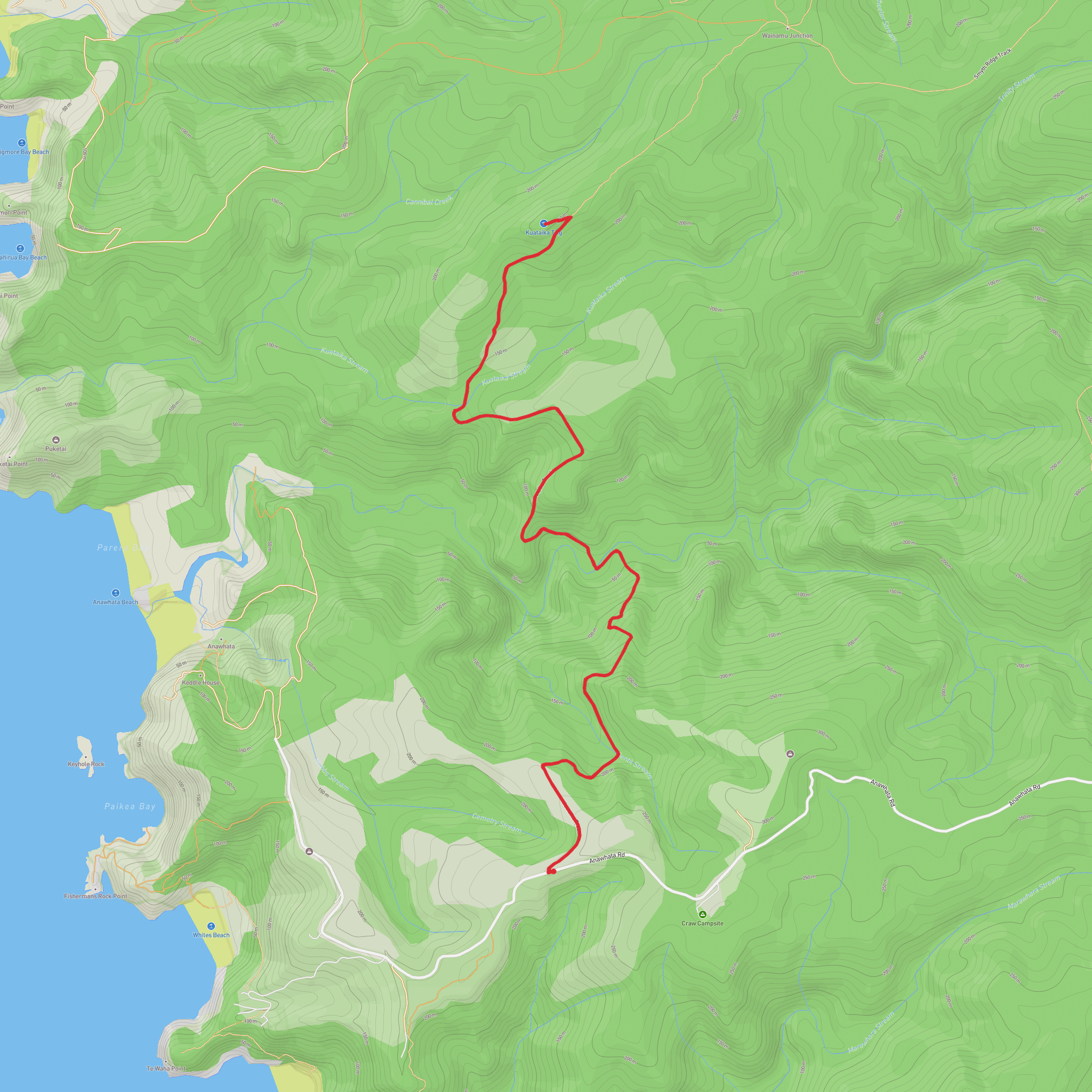 Kuataika Track mobile static map