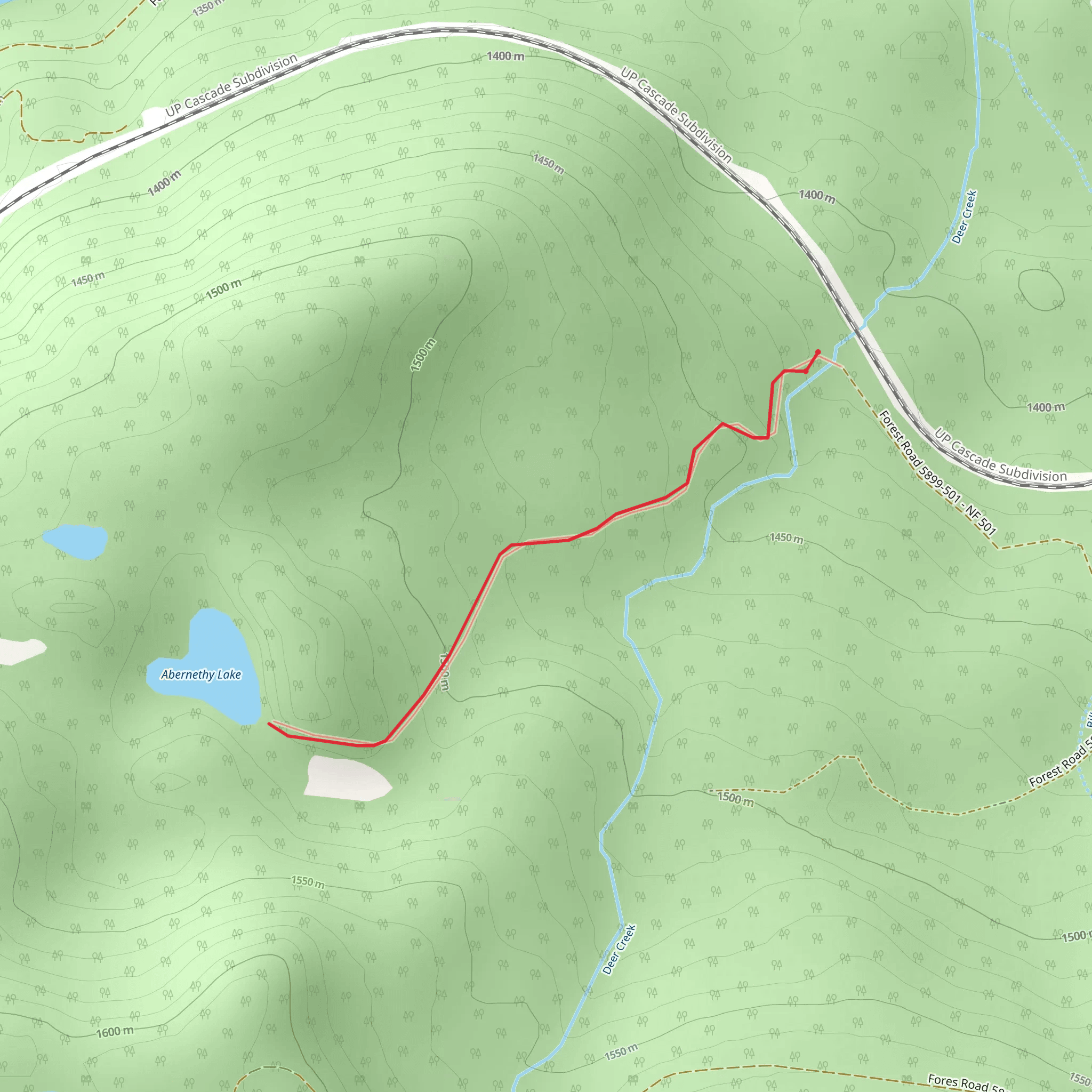 Abernethy Lake Trail mobile static map
