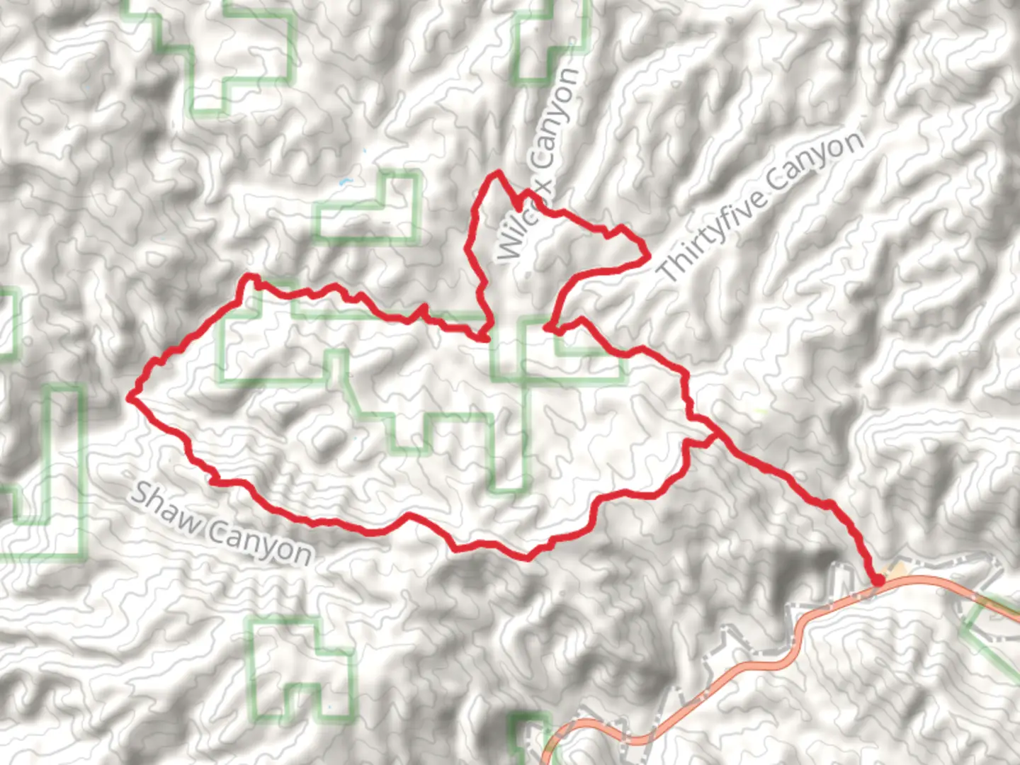 An image depicting the trail Brown Mountain, Alamo Creek and Cable Corral Road Loop and its surrounding area.