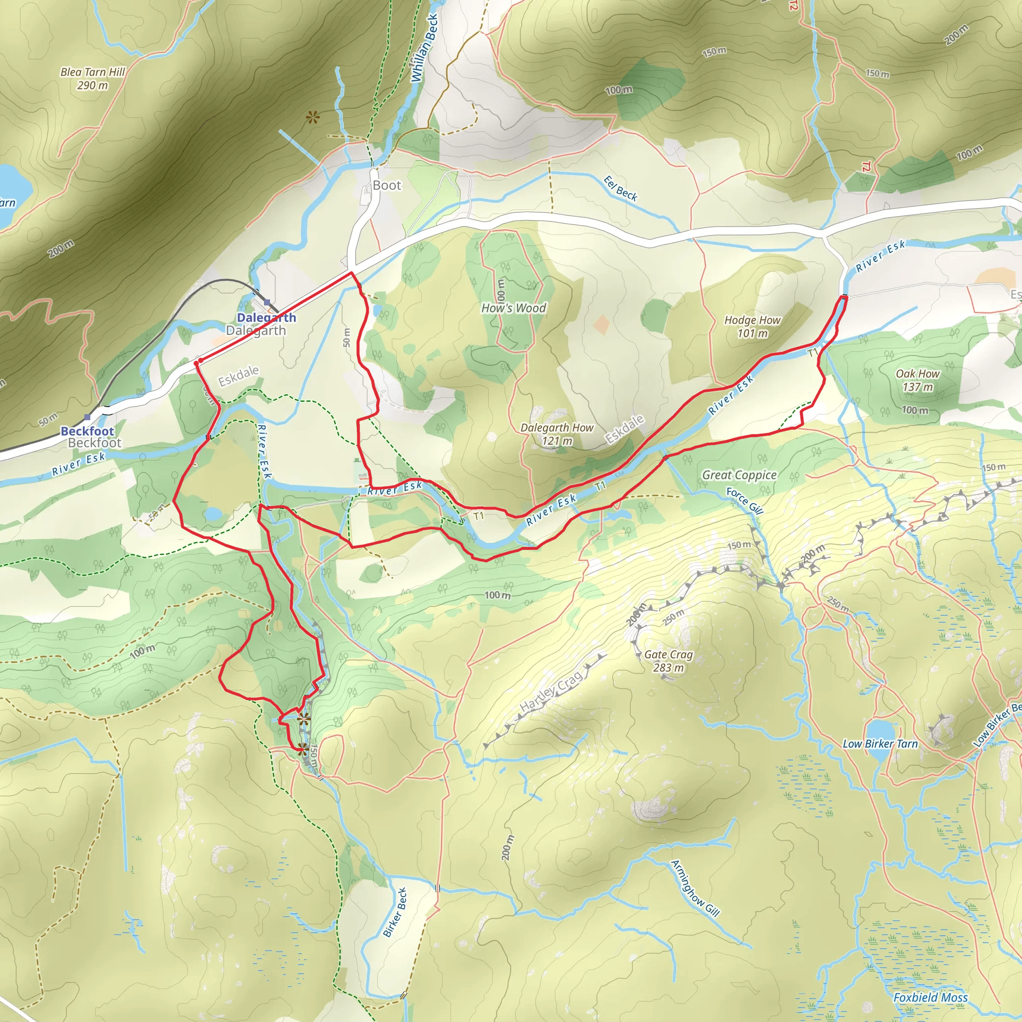 St Catherine's Church - Stanley Ghyll Waterfall Loop mobile static map