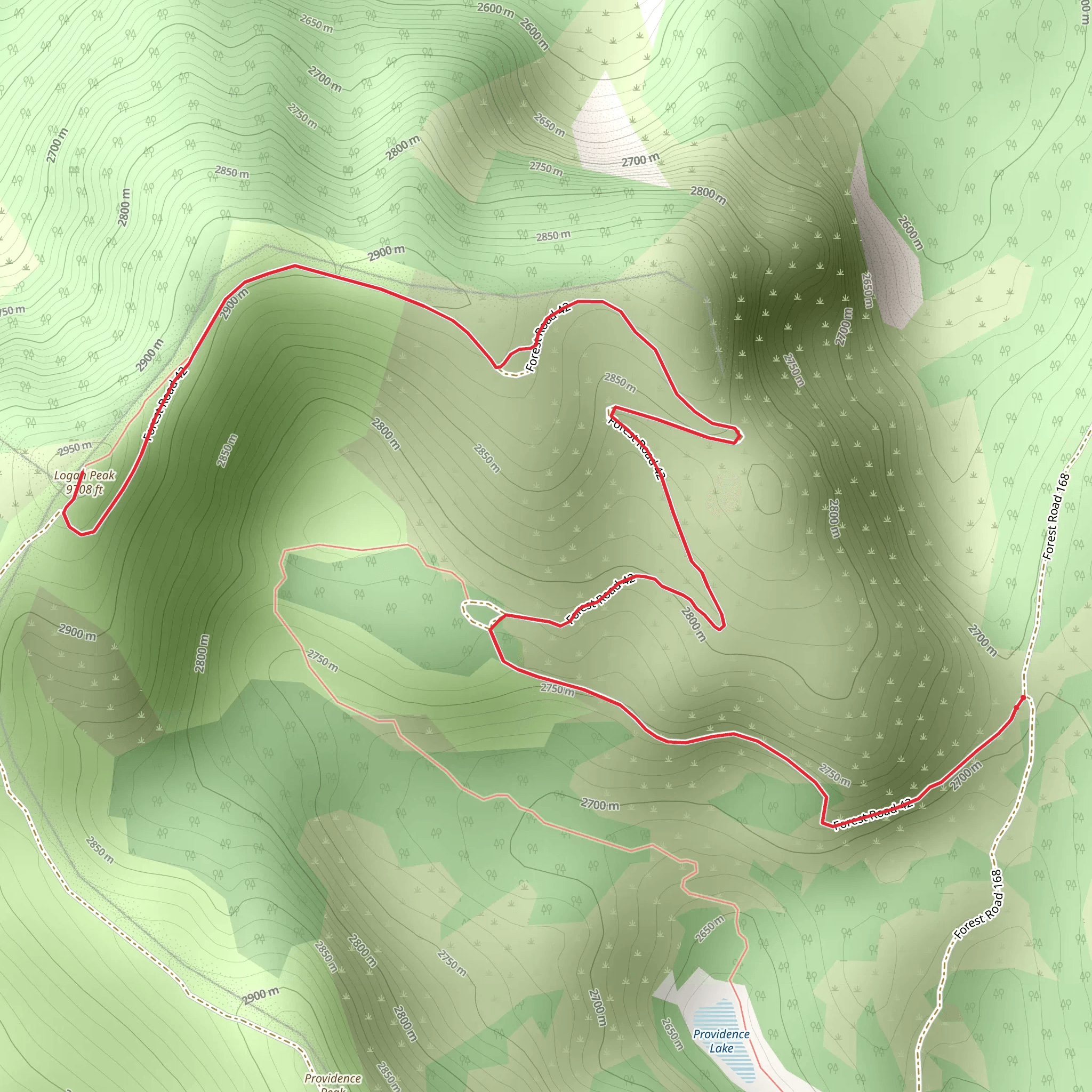 Logan Peak mobile static map