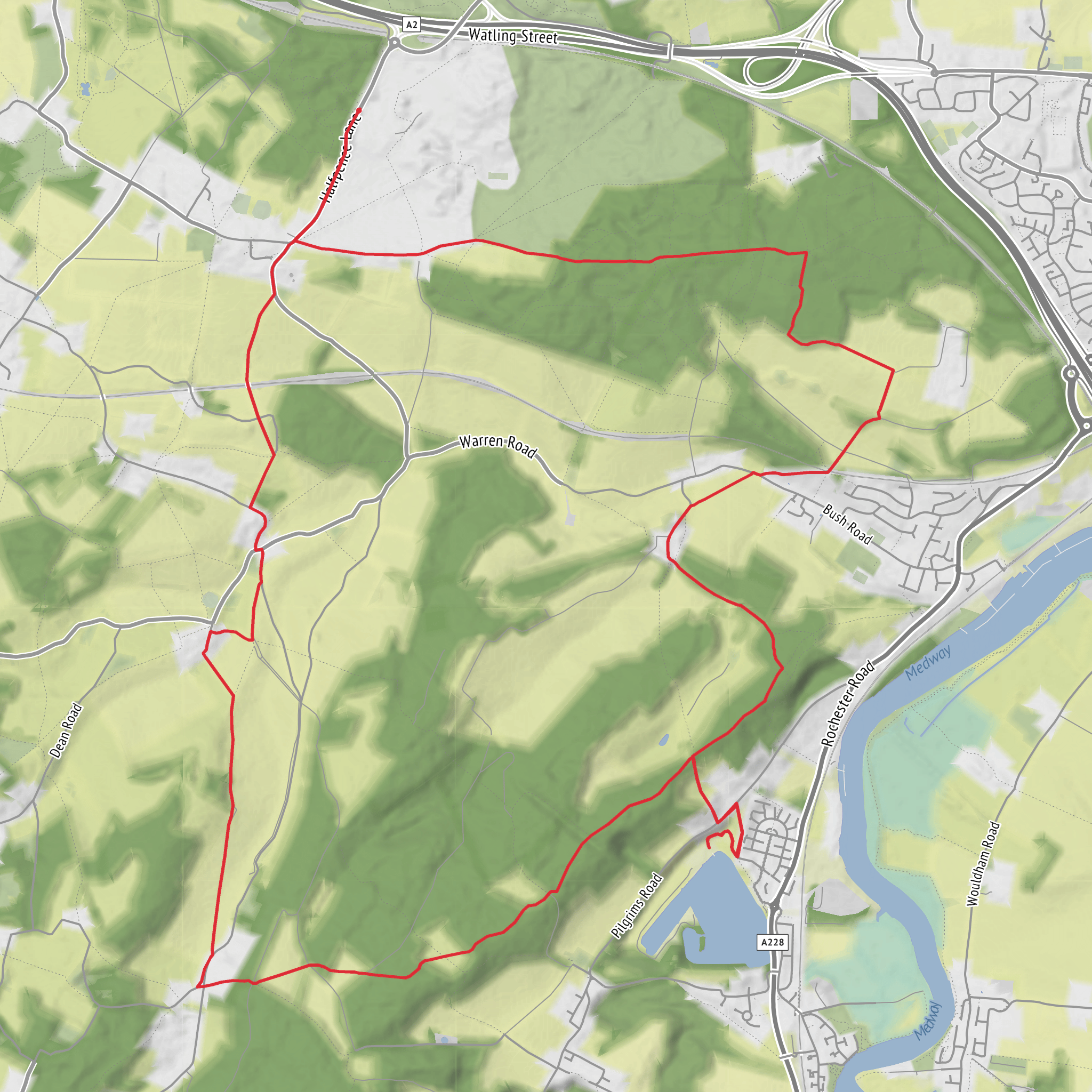 Cobham Loop via St Andrews Lakes mobile static map