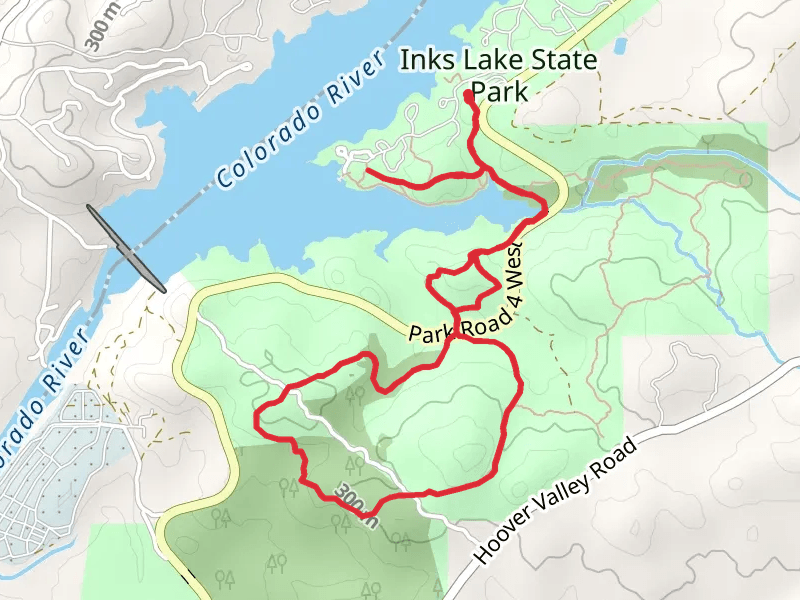 Woodland and Lake Loop Trail - Inks Lake State PArk