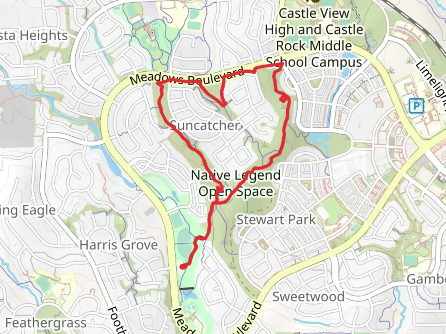 An image depicting the trail Native Legend Loop Trail and its surrounding area.