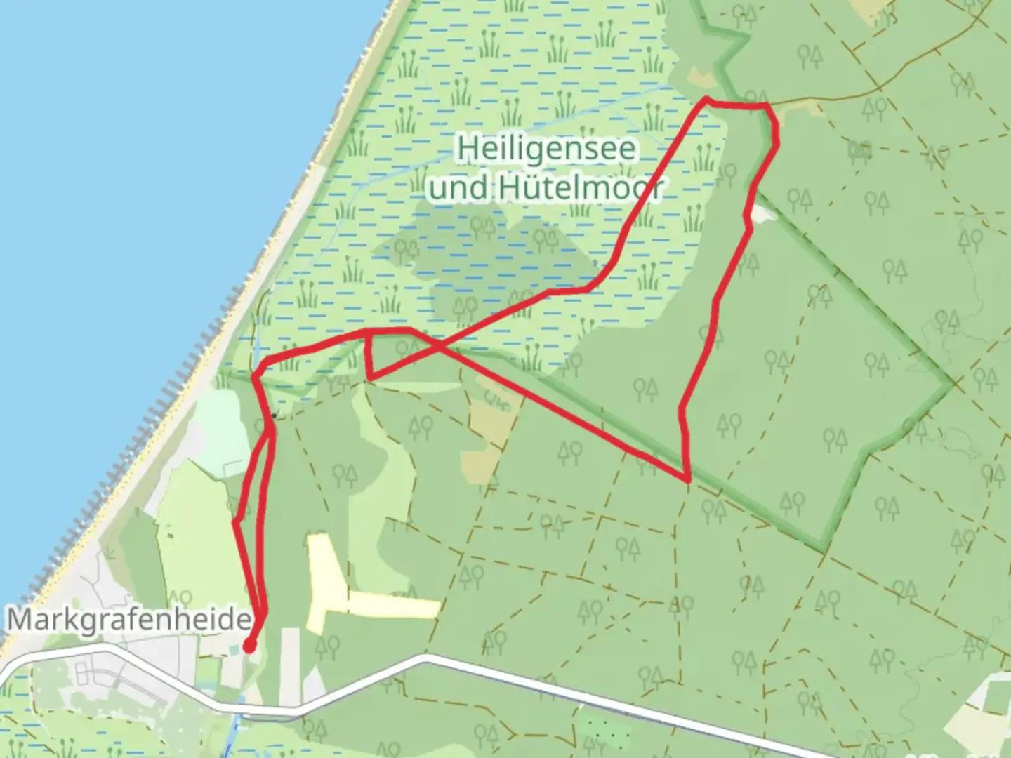 An image depicting the trail Thalasso Kurweg, Wiesenweg and Kellerheisenweg and its surrounding area.