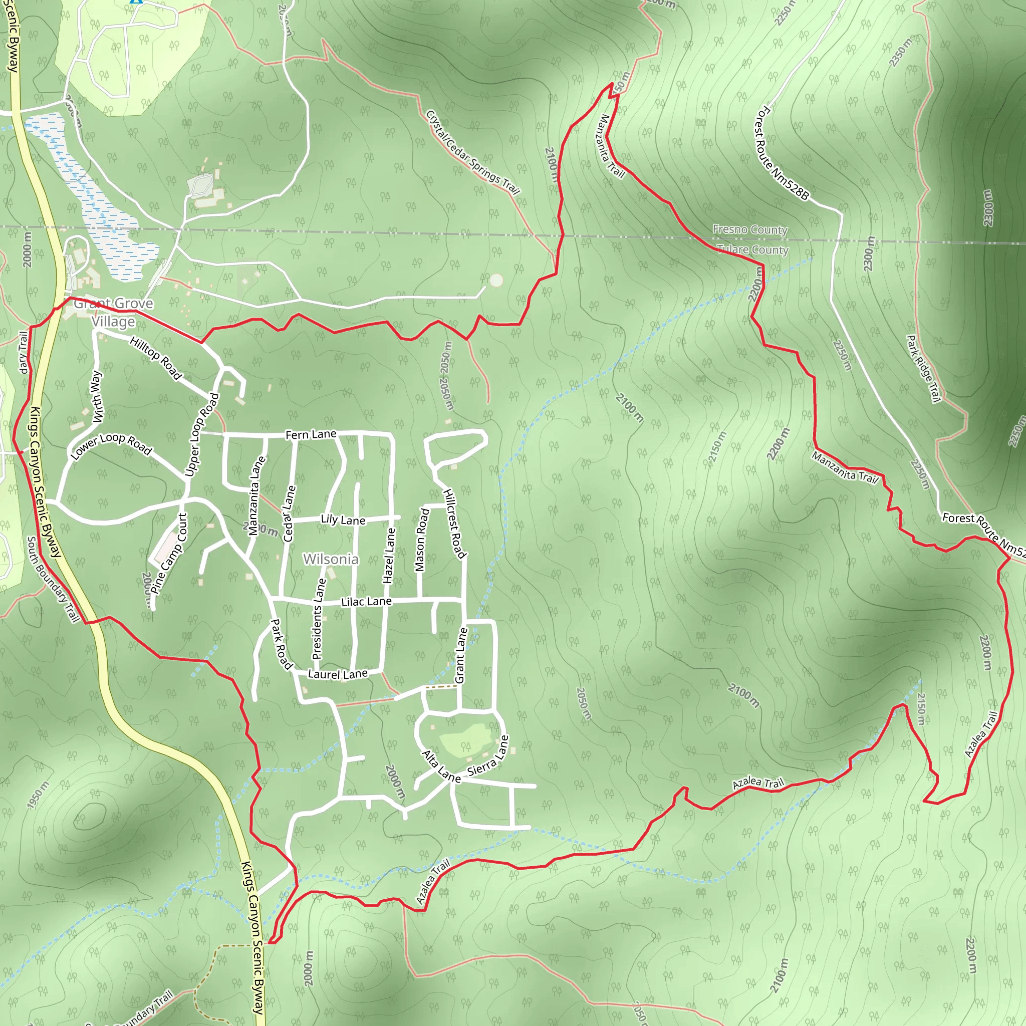 Azalia Trail and Manzanita Trail Loop mobile static map