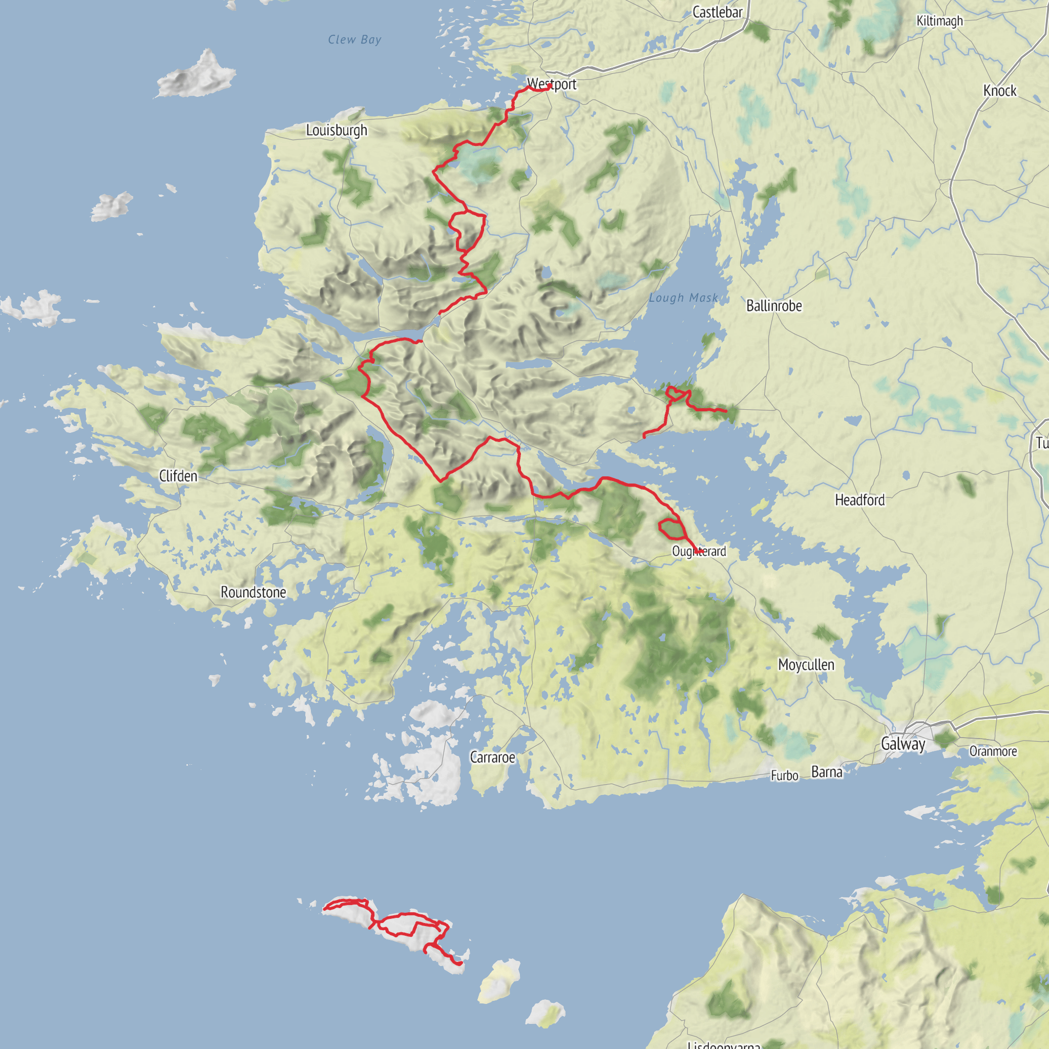 Connemara and the West of Ireland 10-Day Moderate Tour (Hillwalk Tours) mobile static map