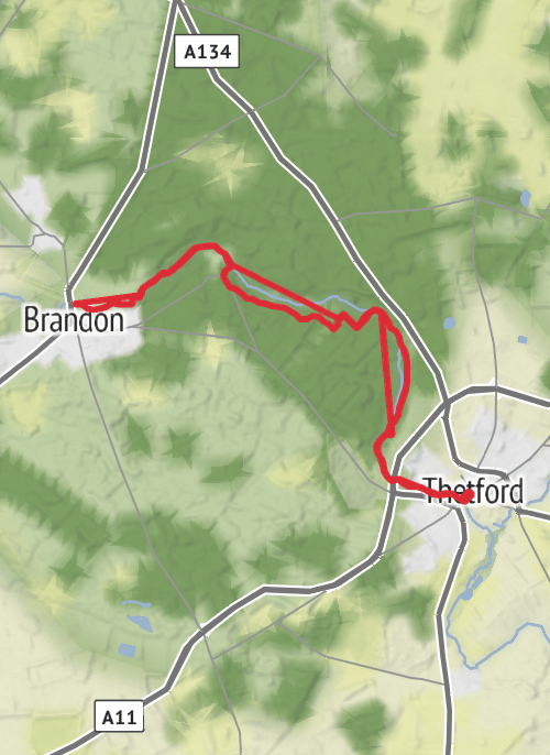 Afternoon hike at Little Ouse Path mobile static map