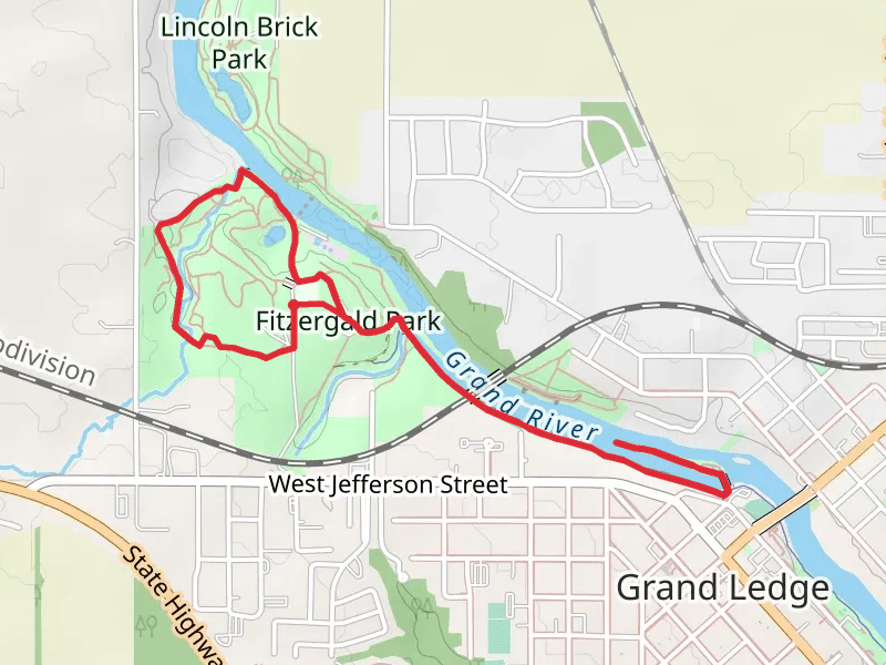 Grand River via West Woods Trail