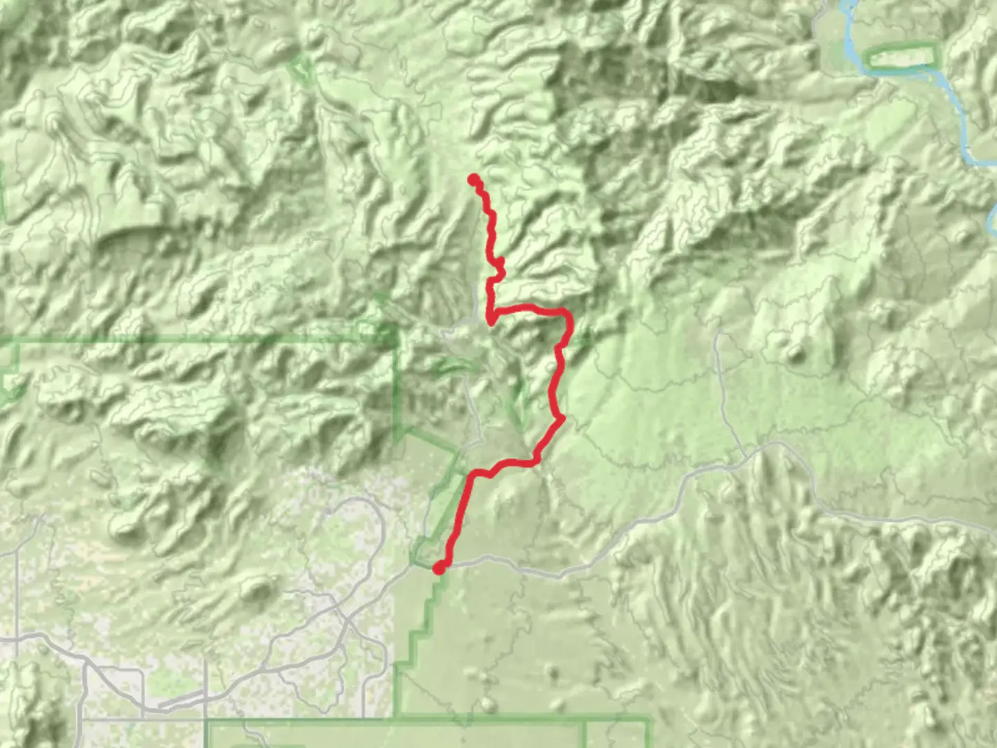An image depicting the trail Maricopa Trail from Seven Springs Road and its surrounding area.