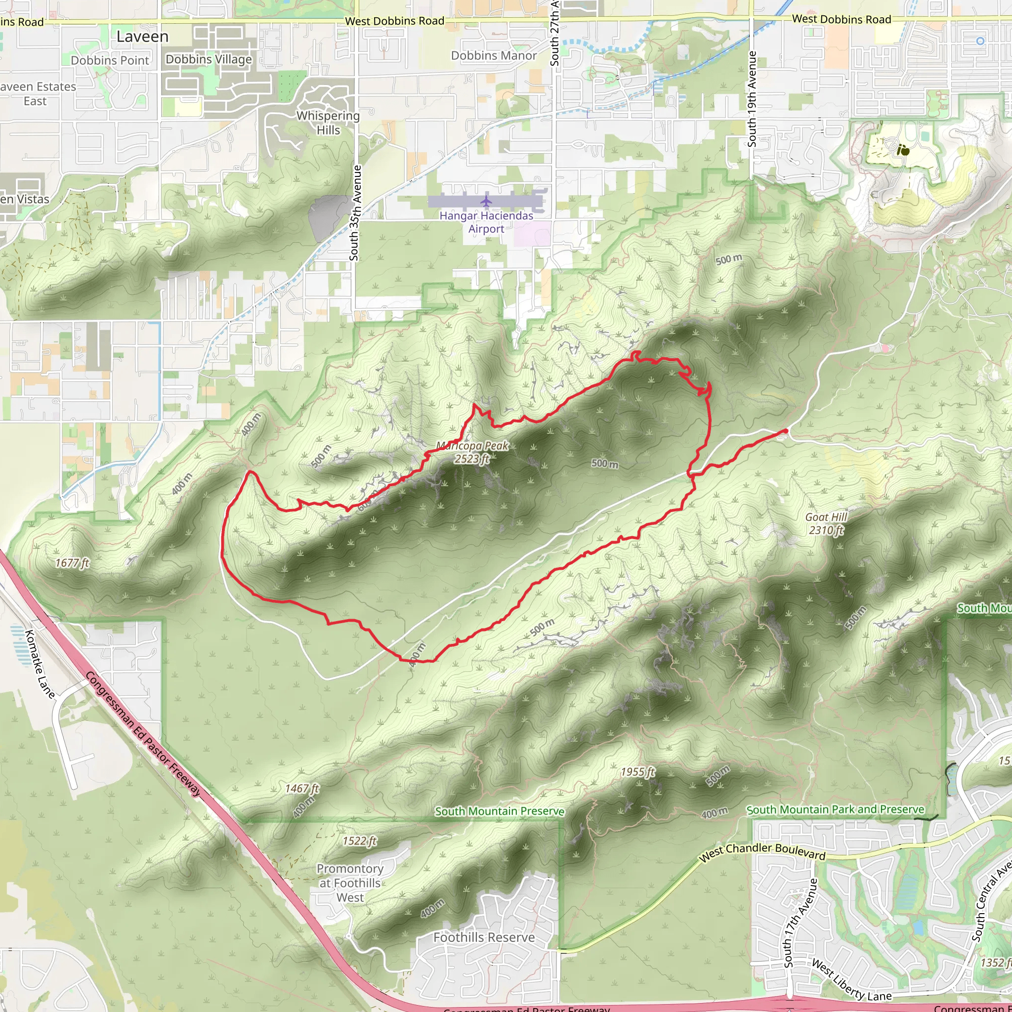 Bajada and Alta Loop Trail mobile static map