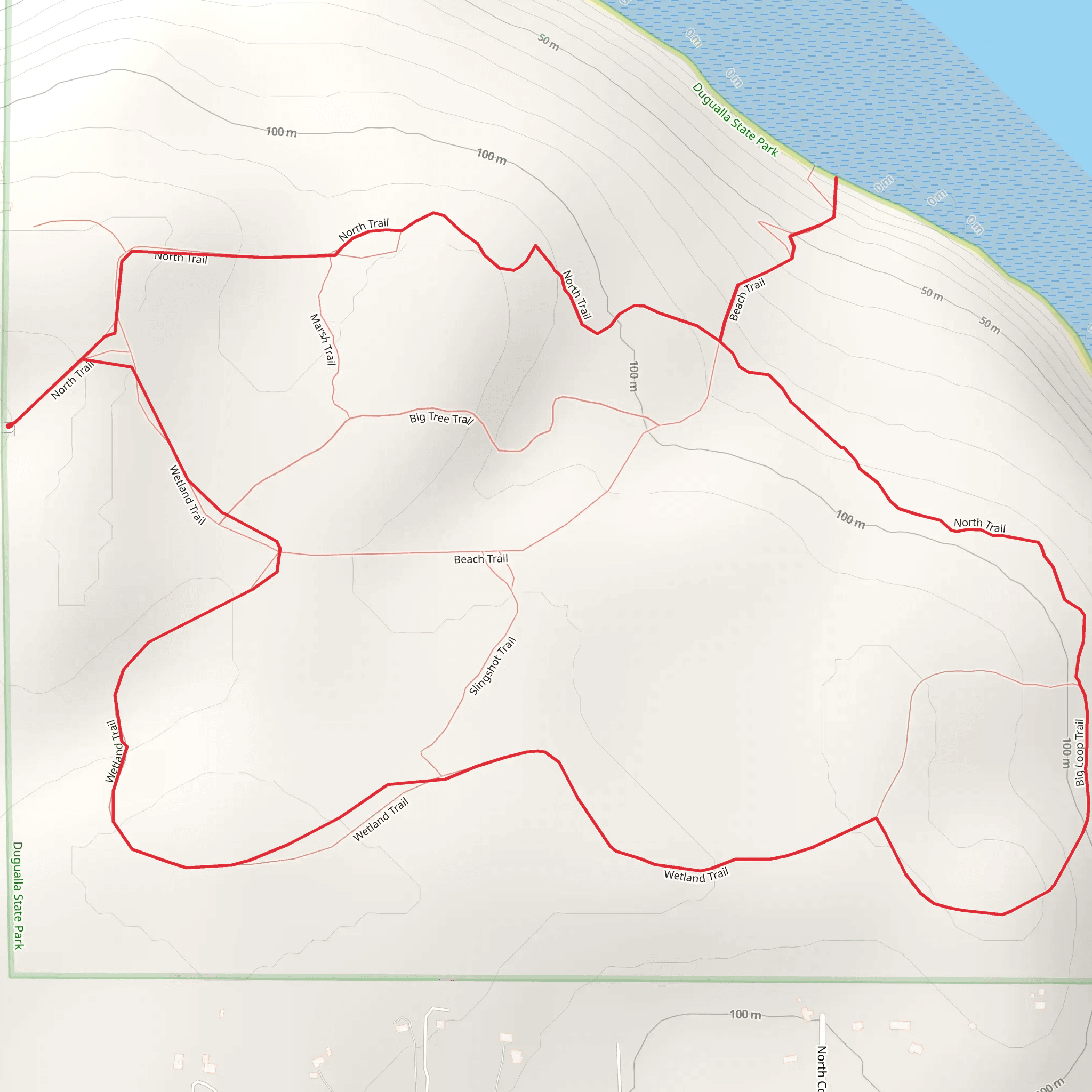 Wetland and North Loop Trail mobile static map