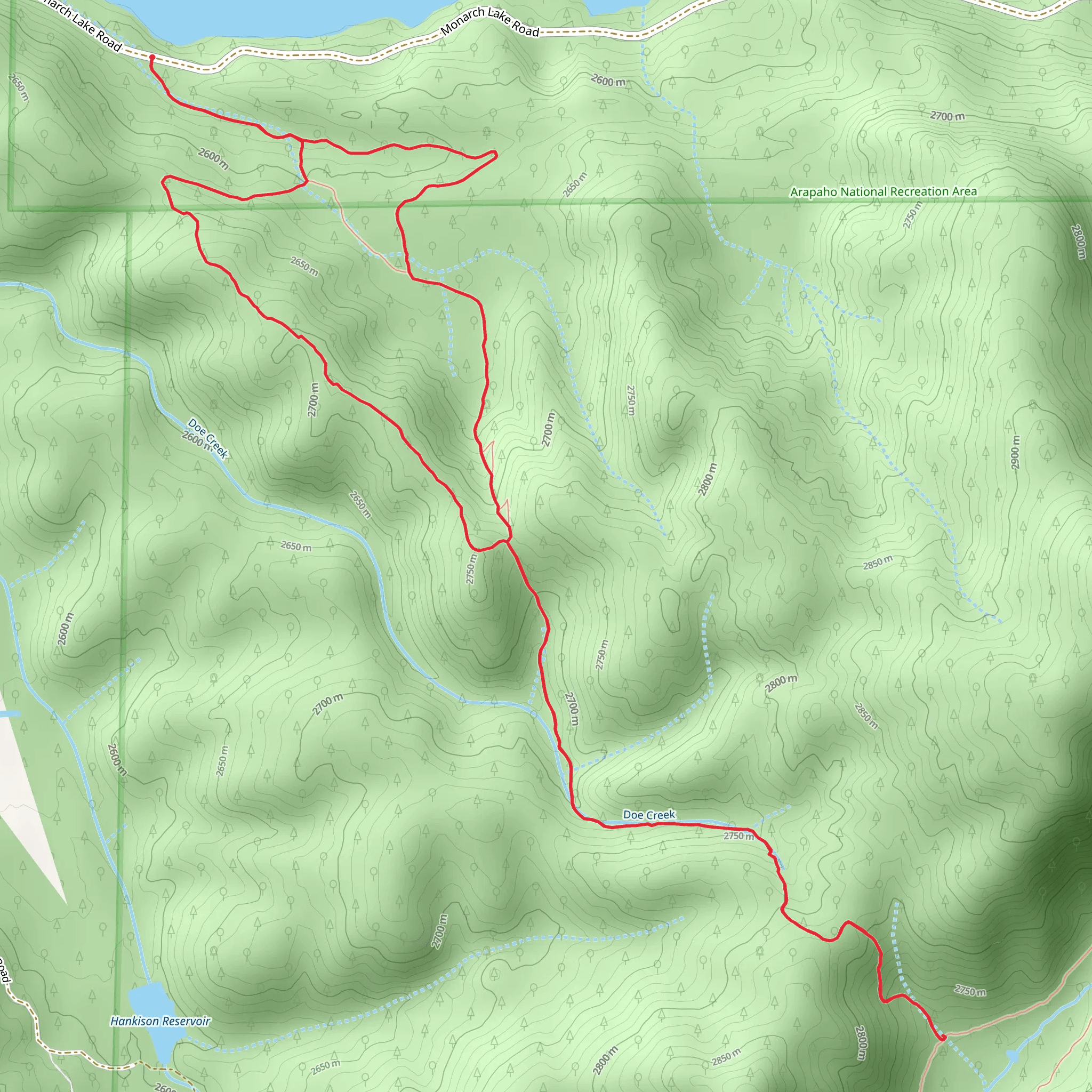 Doe Creek East and West Loop Trail mobile static map