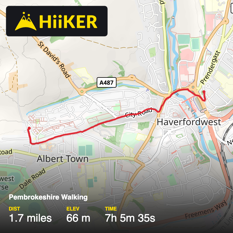 A map preview of the recording Pembrokeshire Walking.