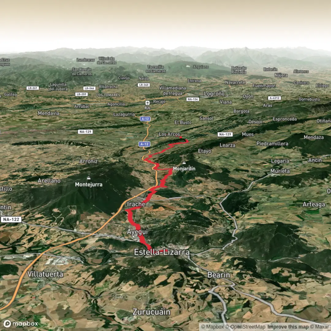 An image depicting the trail Camino Day 7 and its surrounding area.