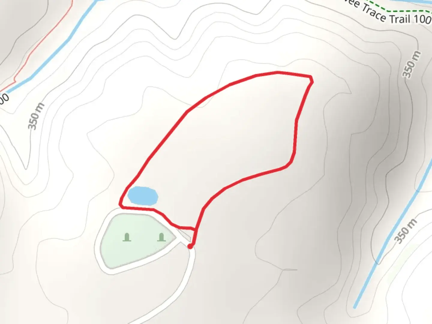 An image depicting the trail Barren Fork Cemetery Loop - North and its surrounding area.