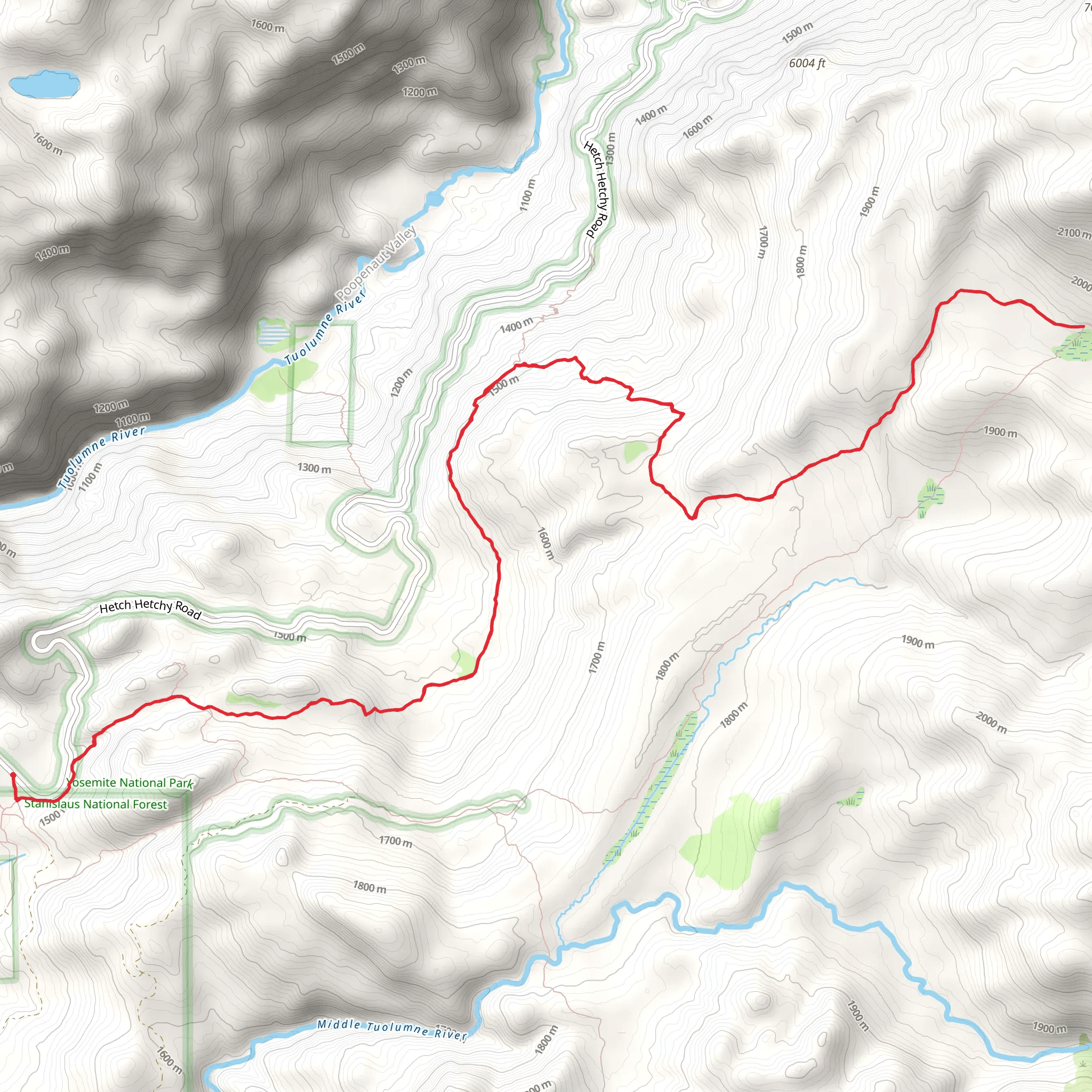 Smith meadow from Hetch Hetchy Road mobile static map