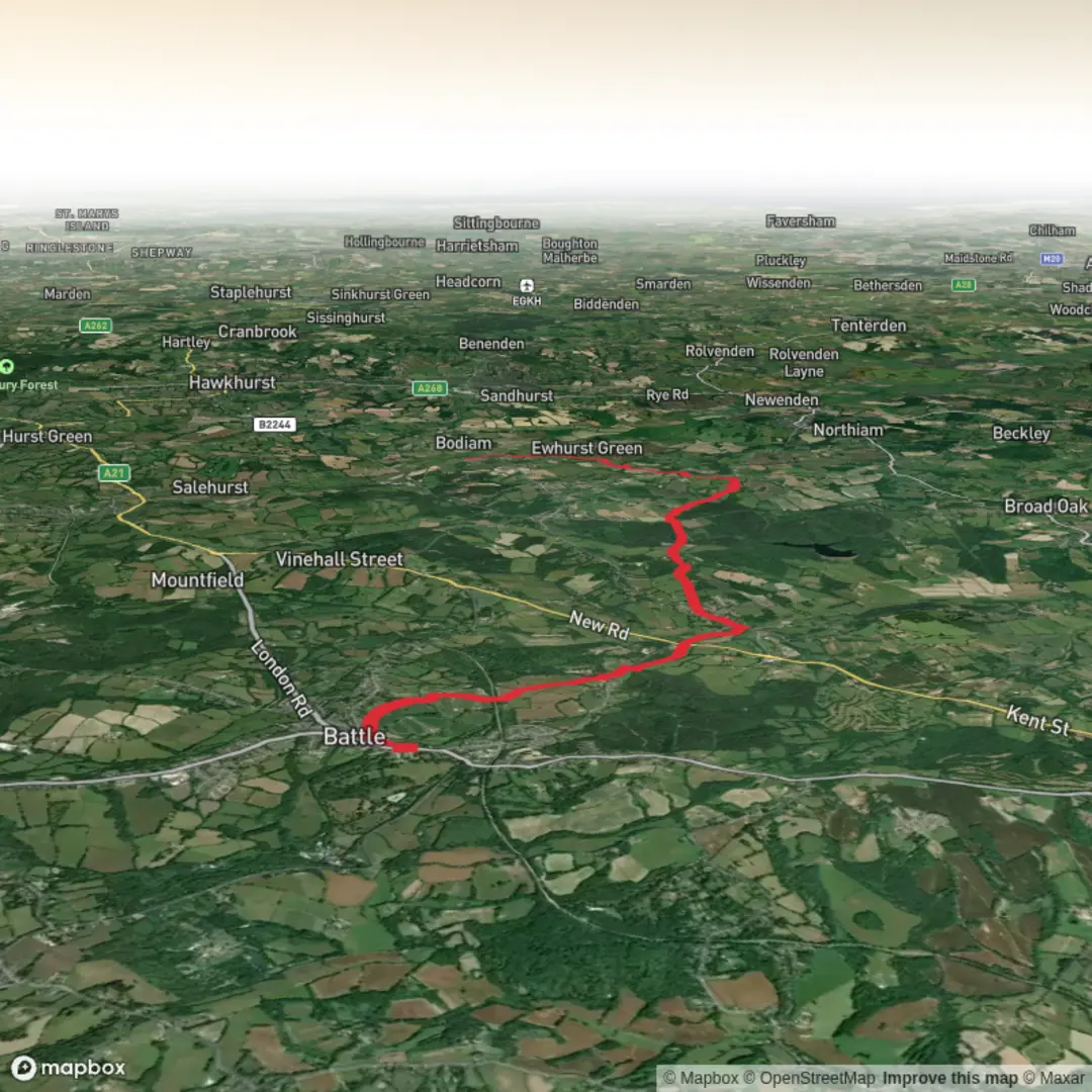 An image depicting the trail Battle to Bodiam and its surrounding area.