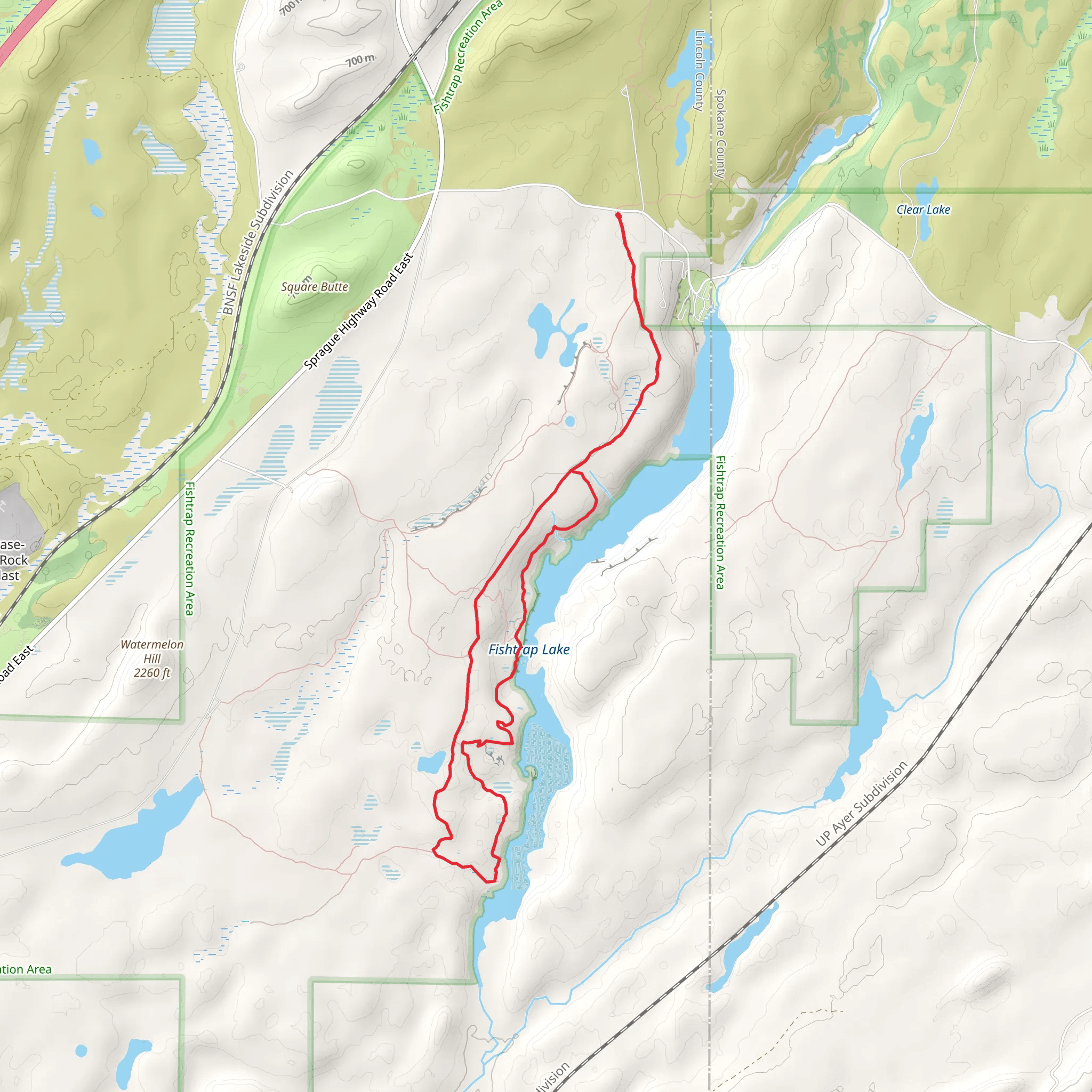 Fishtrap Lake - South Loop Trail mobile static map
