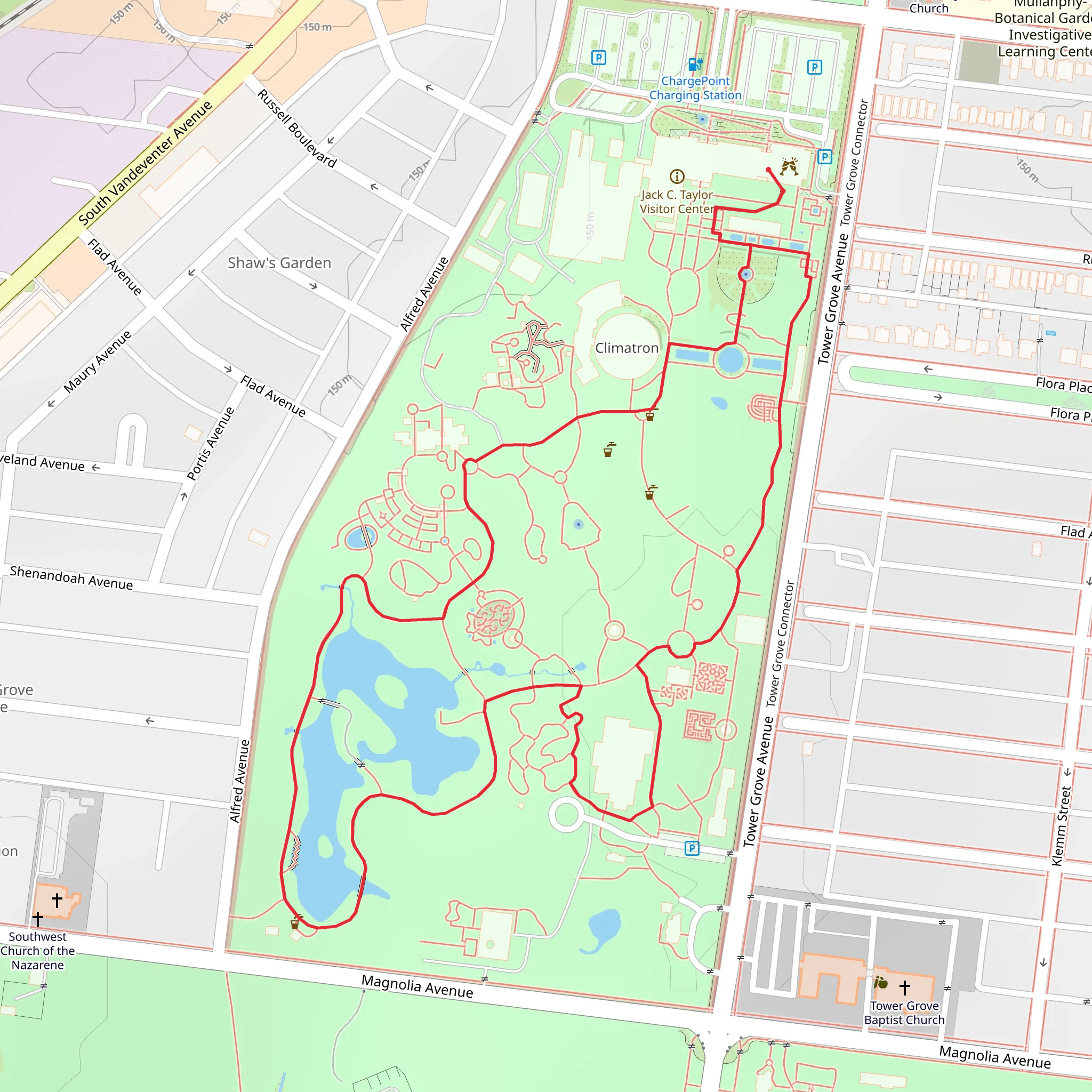 Missouri Botanical Garden Loop mobile static map
