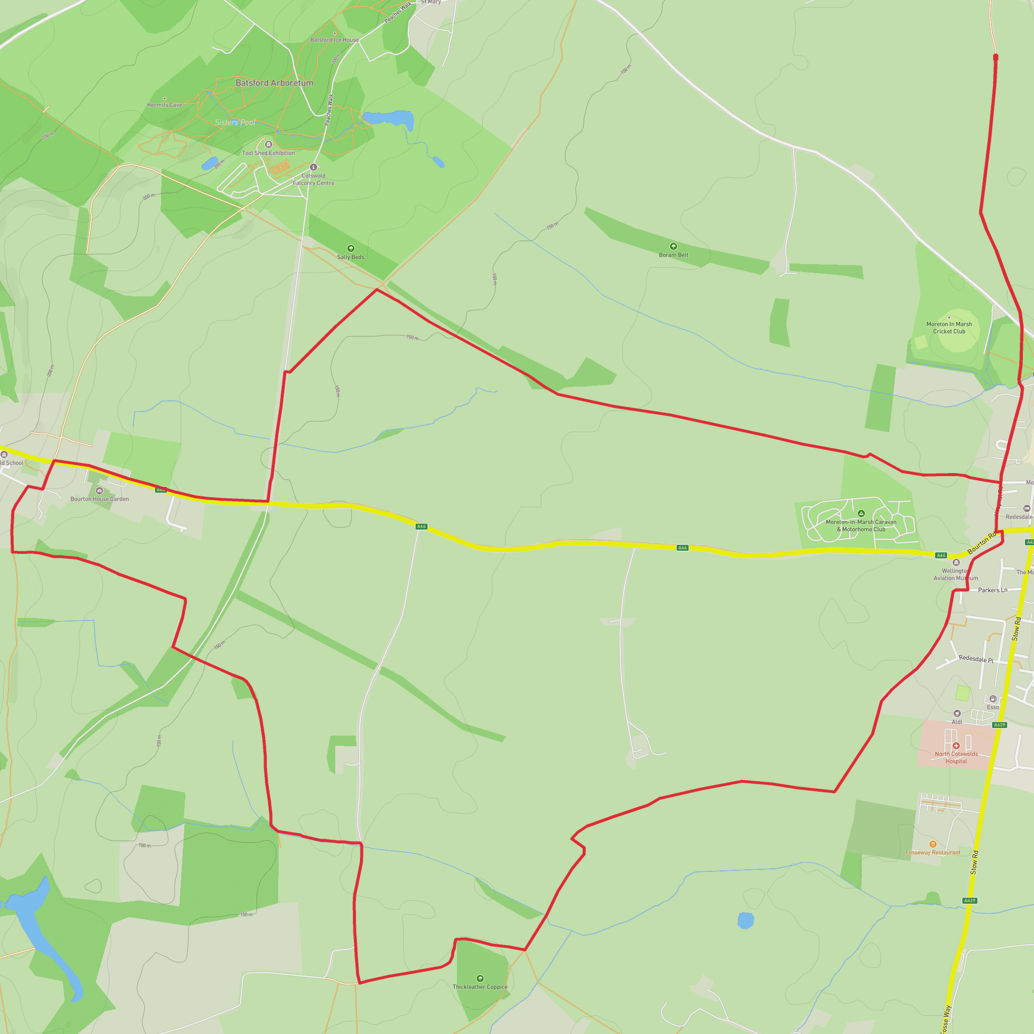 Bourton on the Hill mobile static map