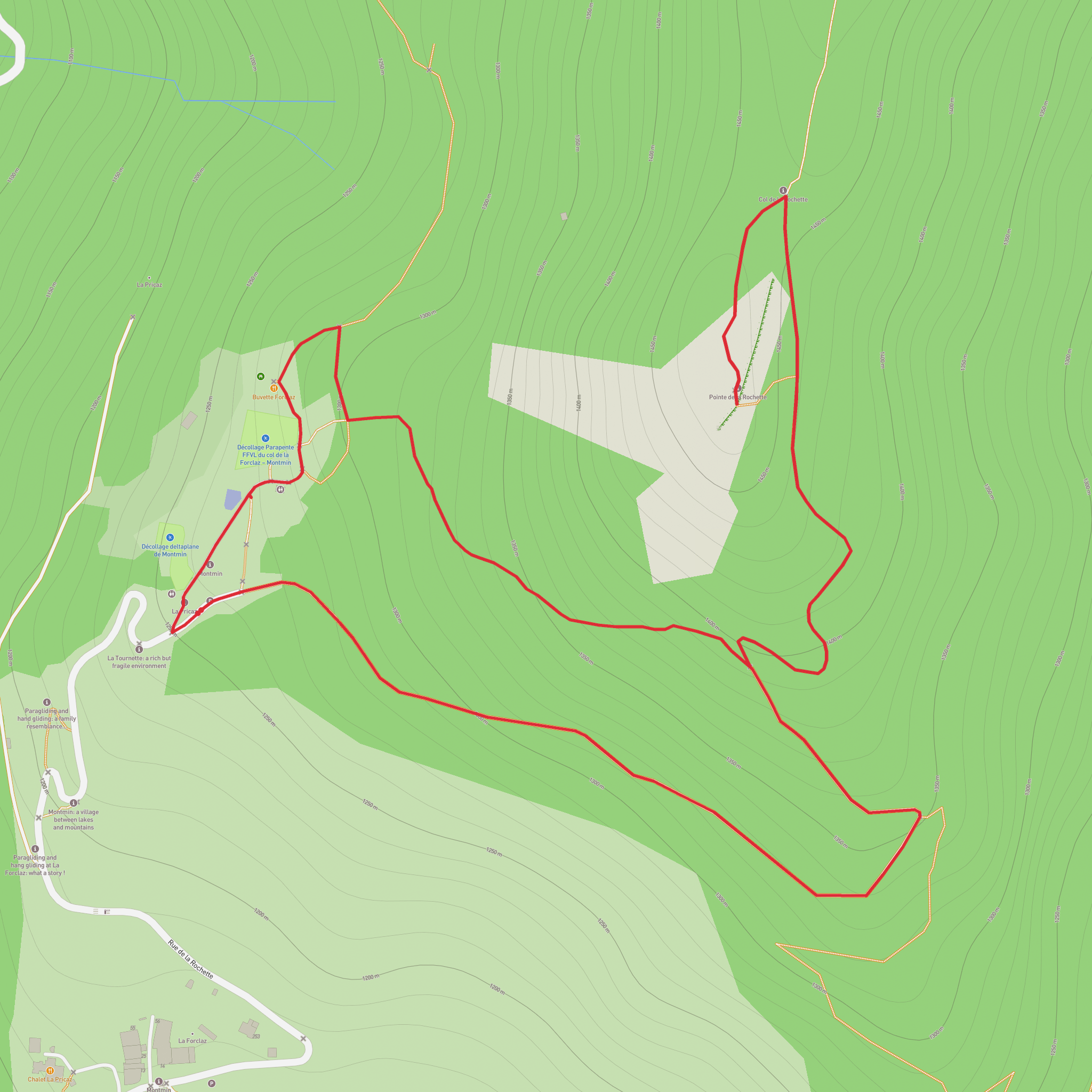 Pointe de la Rochette from Montmin mobile static map