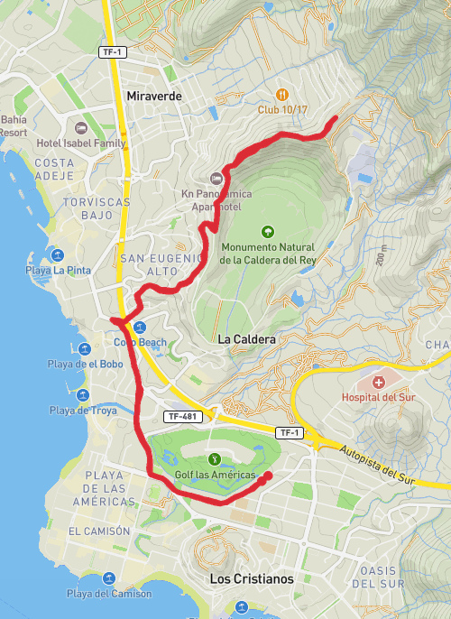 Tenerife ( non loop around quarry) mobile static map