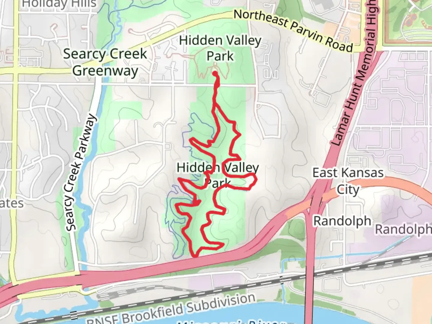 An image depicting the trail Hidden Valley Park Loop and its surrounding area.