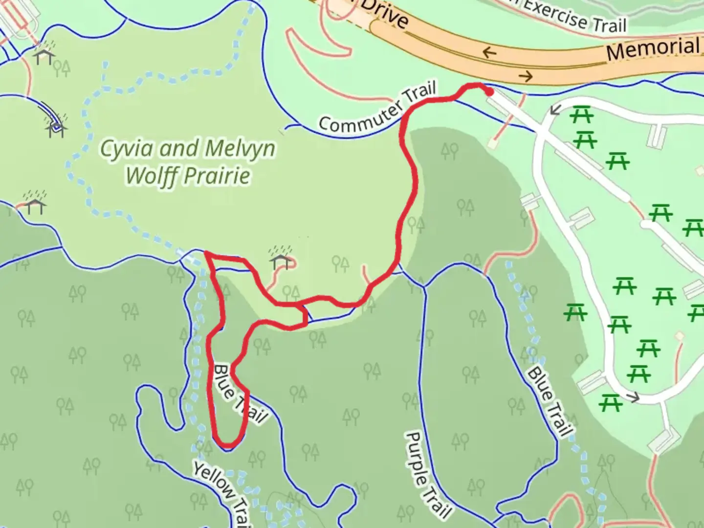 An image depicting the trail South Land Bridge Red Loop Trail and its surrounding area.