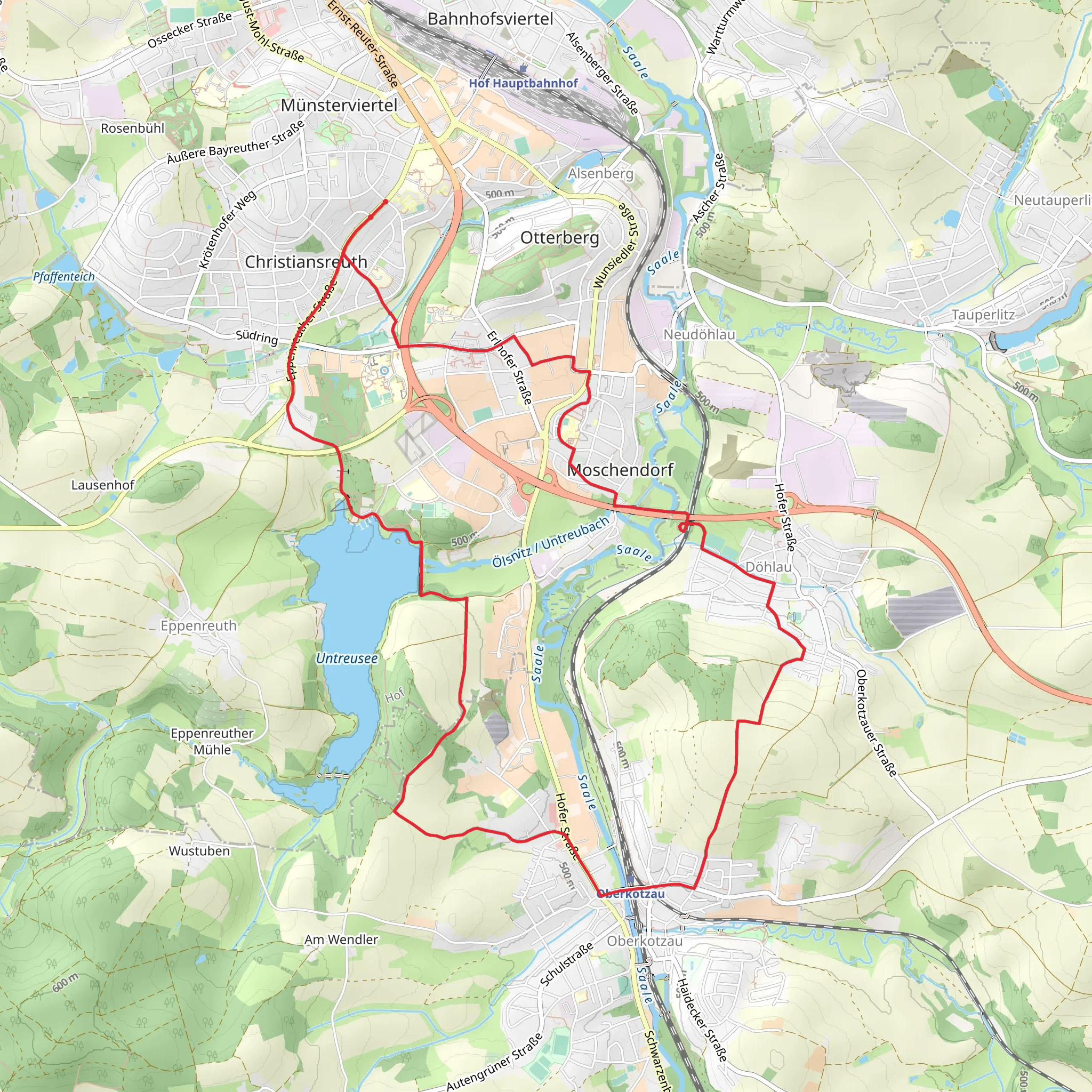 Untreusee and Oberkotzau Loop mobile static map