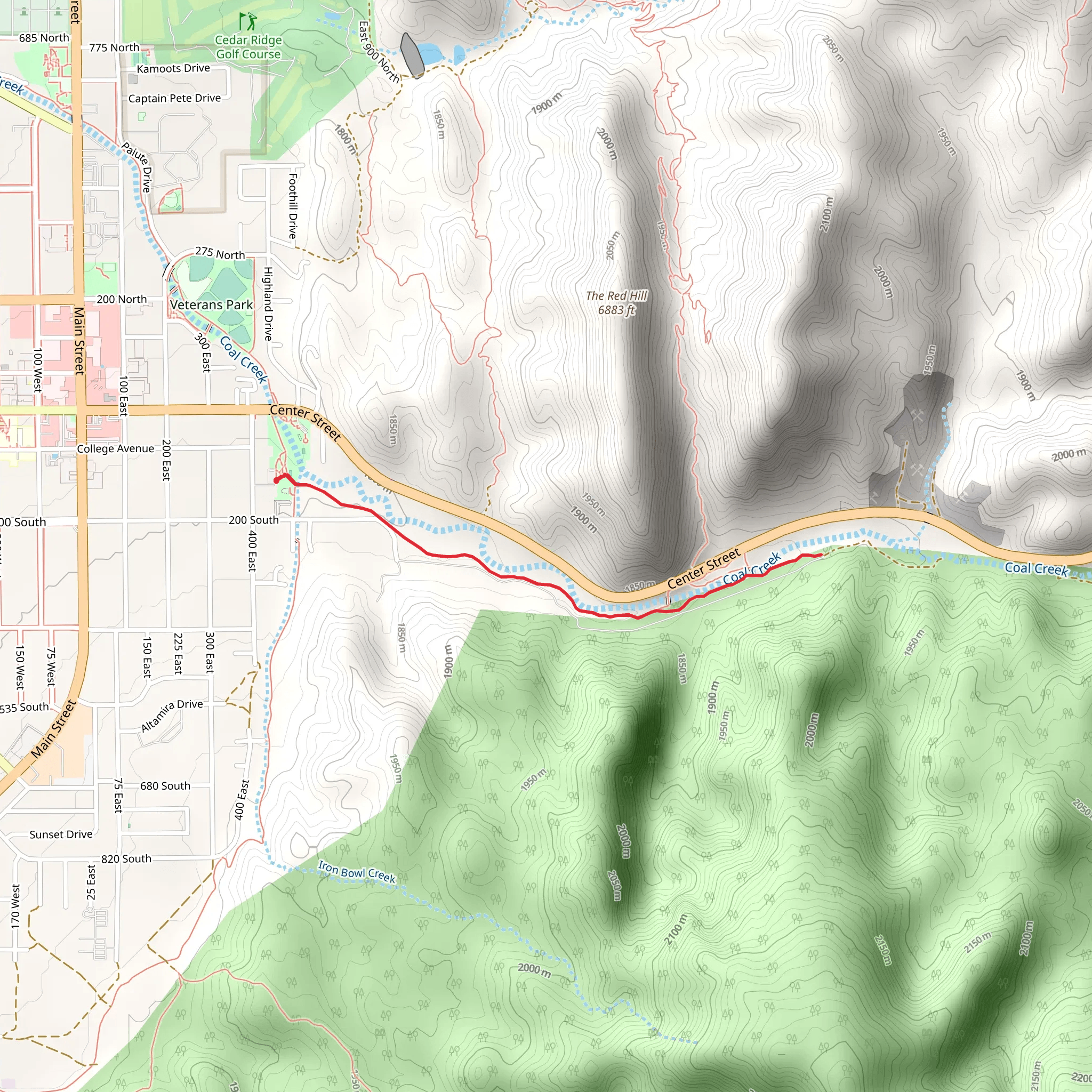 Coal Creek Trail mobile static map