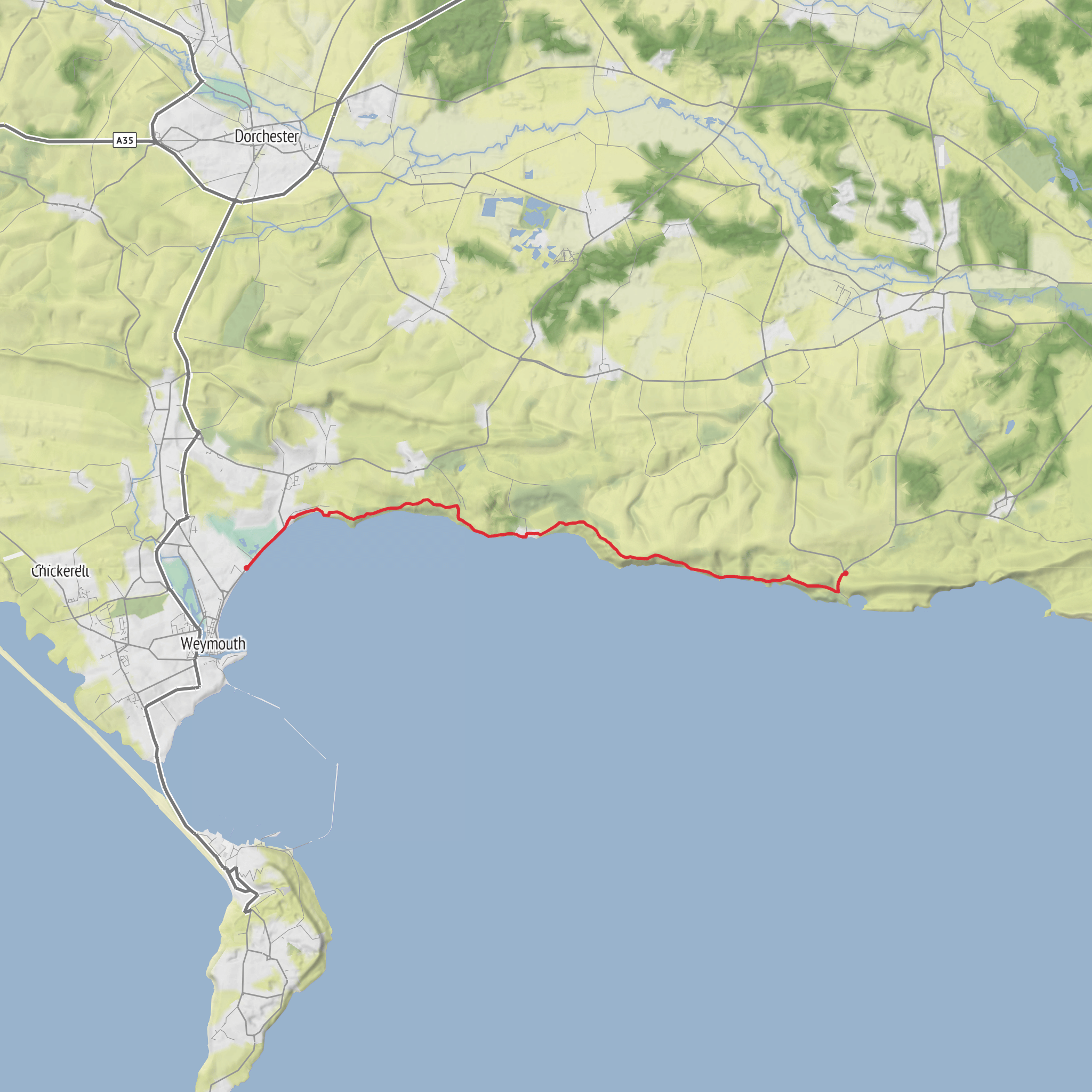 Dorset National Landscape - SWCP mobile static map