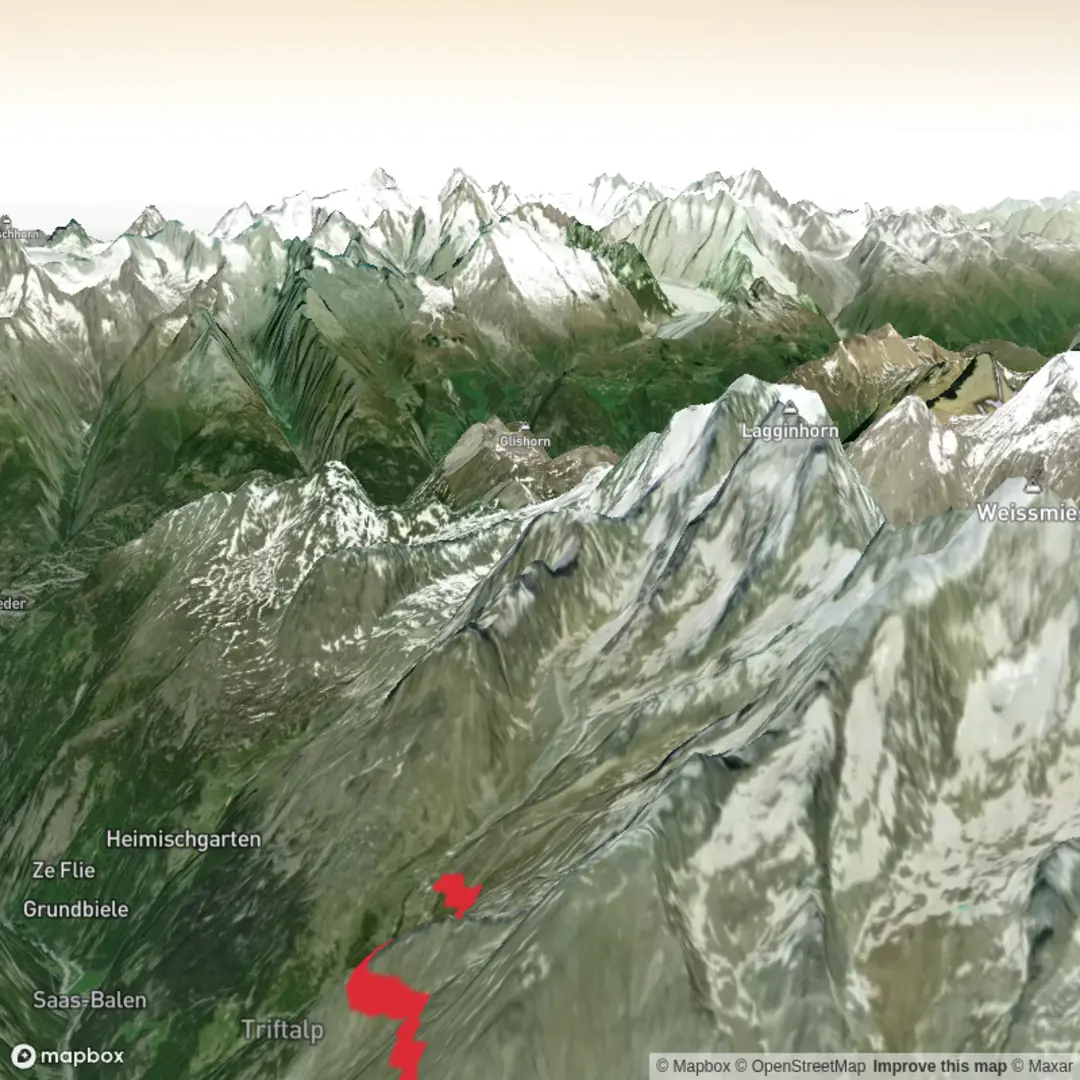 An image depicting the trail Hike from Saas-Almagell - Kreuzboden and its surrounding area.