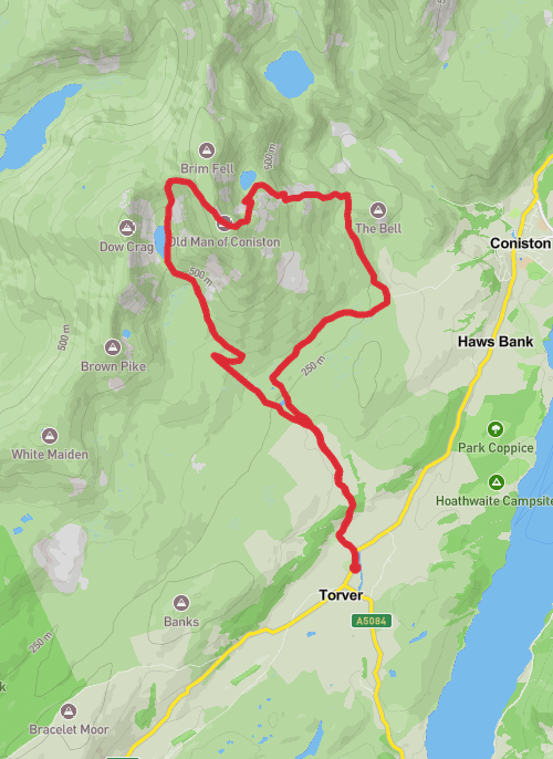 Old Man of Coniston Hike mobile static map