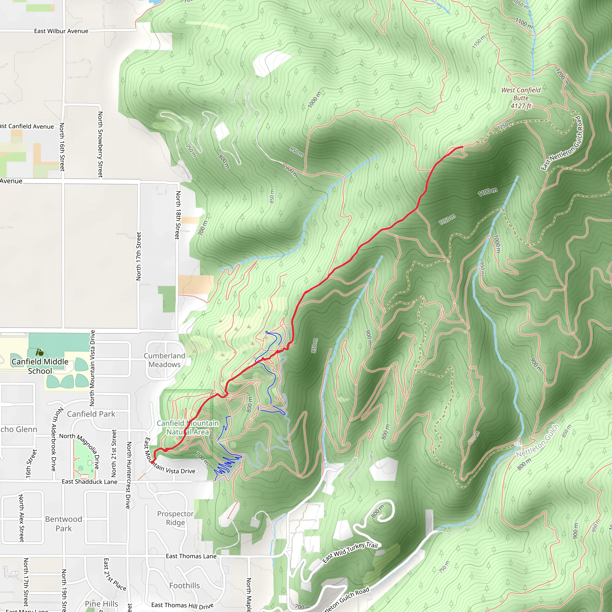 Trail 1 from East Mountain Vista Drive mobile static map