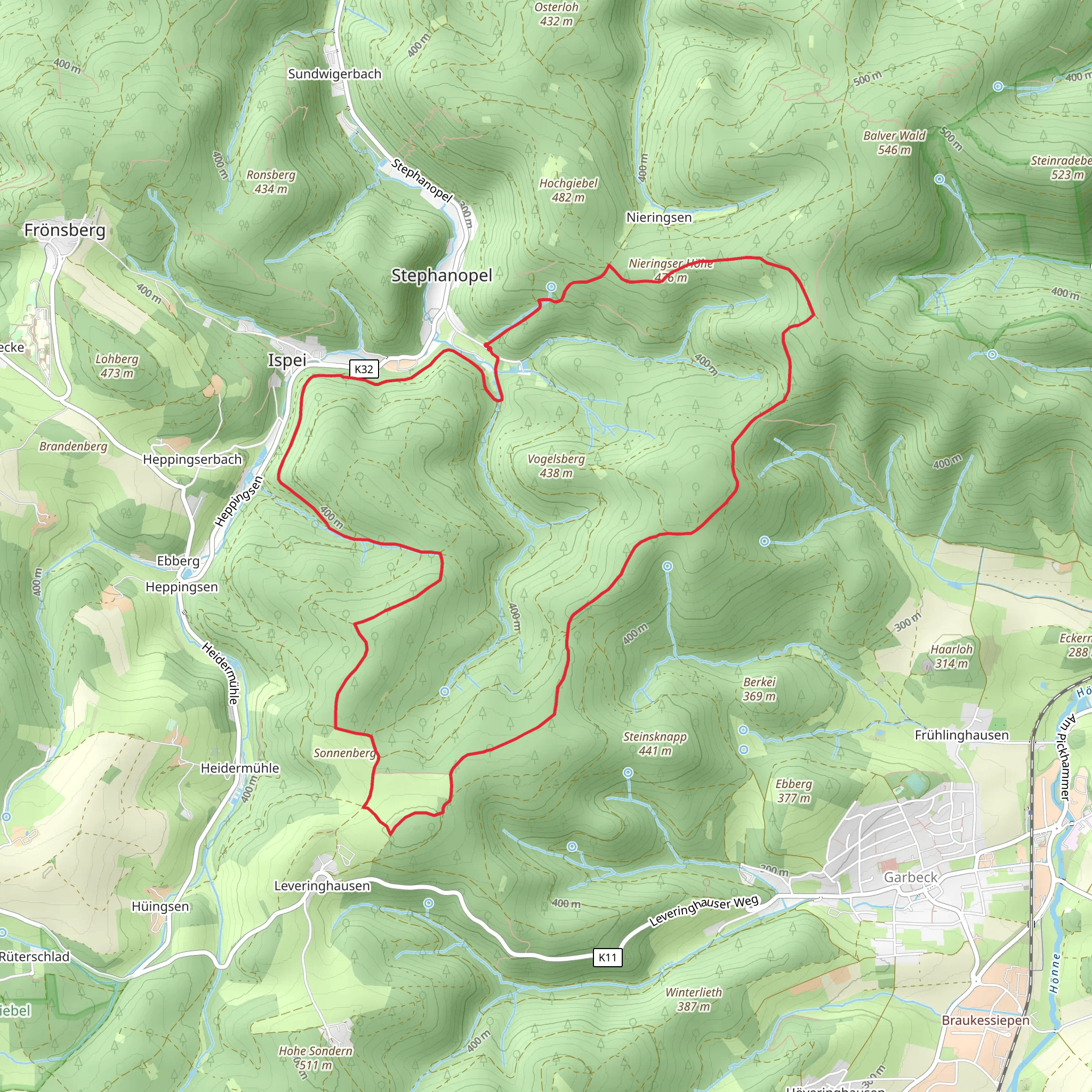 Wiemarth, Sonnenberg and Gramberg Loop mobile static map