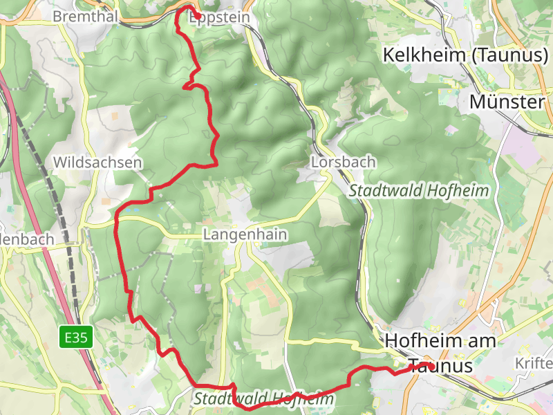 Hofheim to Eppstein Walk via Judenkopf