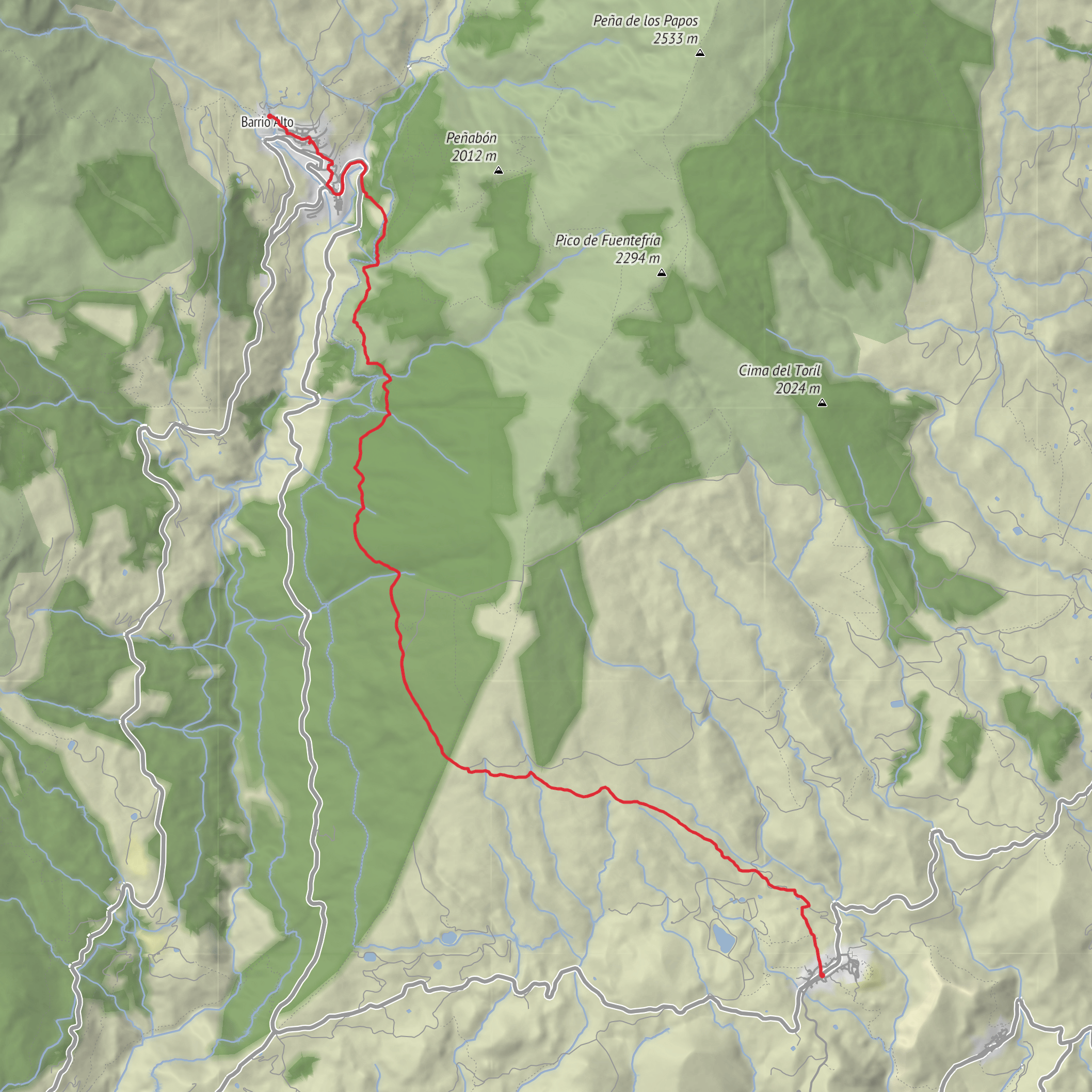 Trevélez to Juviles via La Piedra de la Turma and Colada de la Lomilla mobile static map