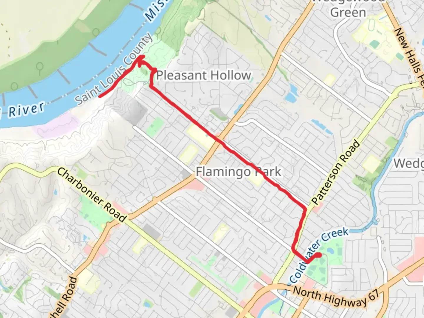 An image depicting the trail Saint Ferdinand Park - Sunset Trail and its surrounding area.
