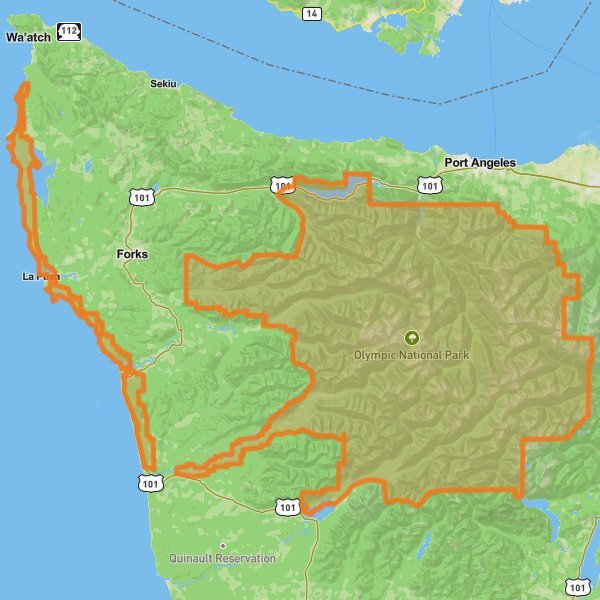 Olympic National Park mobile static map