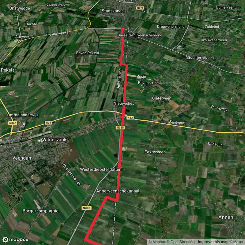Zuidlaarderveen to Eerste Dwarsdiep via Nieuwediep
