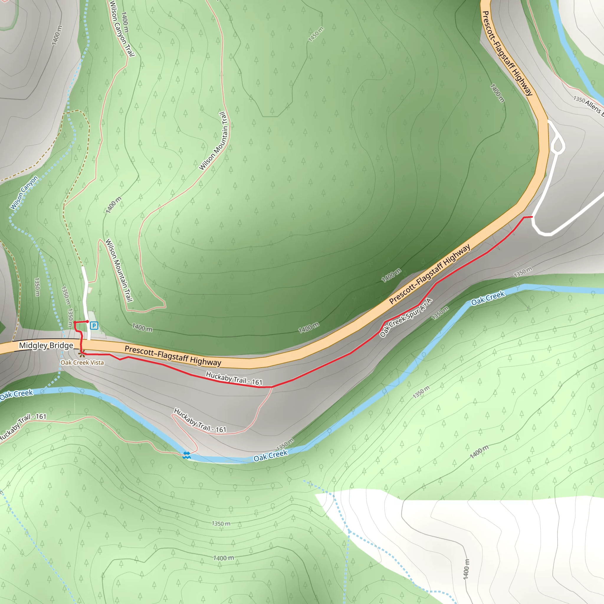 Oak Creek Spur mobile static map
