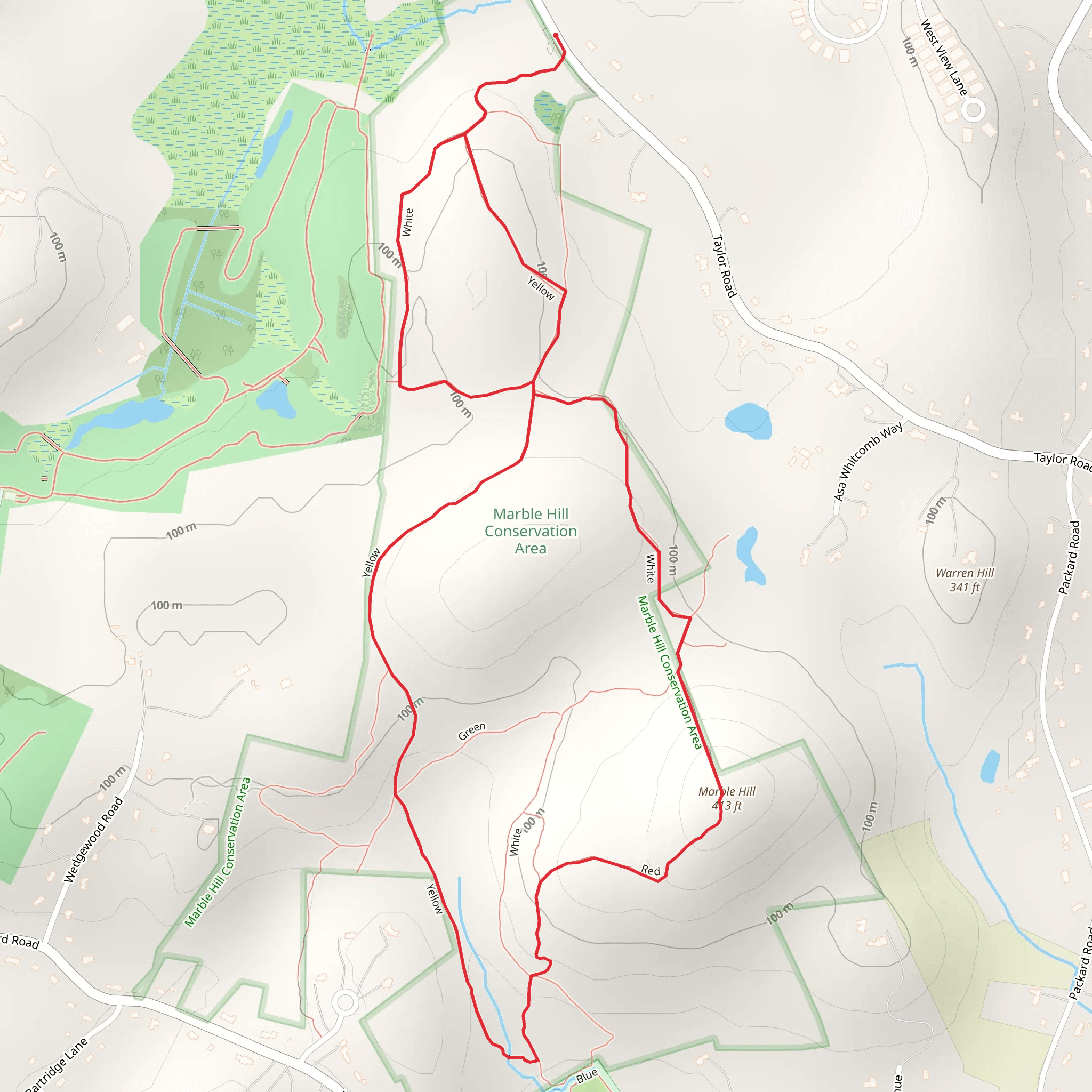 Marble Hill via White and Yellow Trail mobile static map
