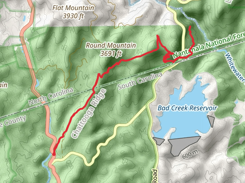 Round Mountain gap and Grassy Knob via Foothills Trail